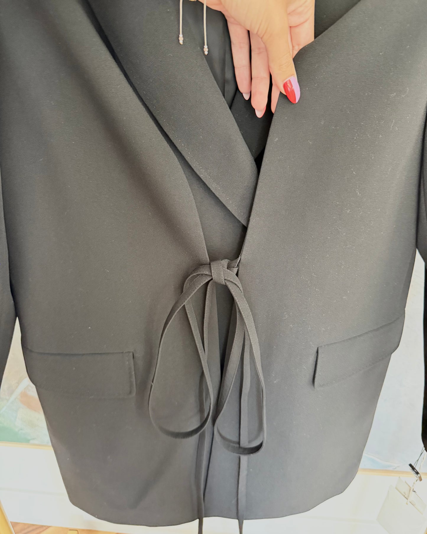Valentino Black Bow-Tie Blazer Jacket Mini Dress Size 42