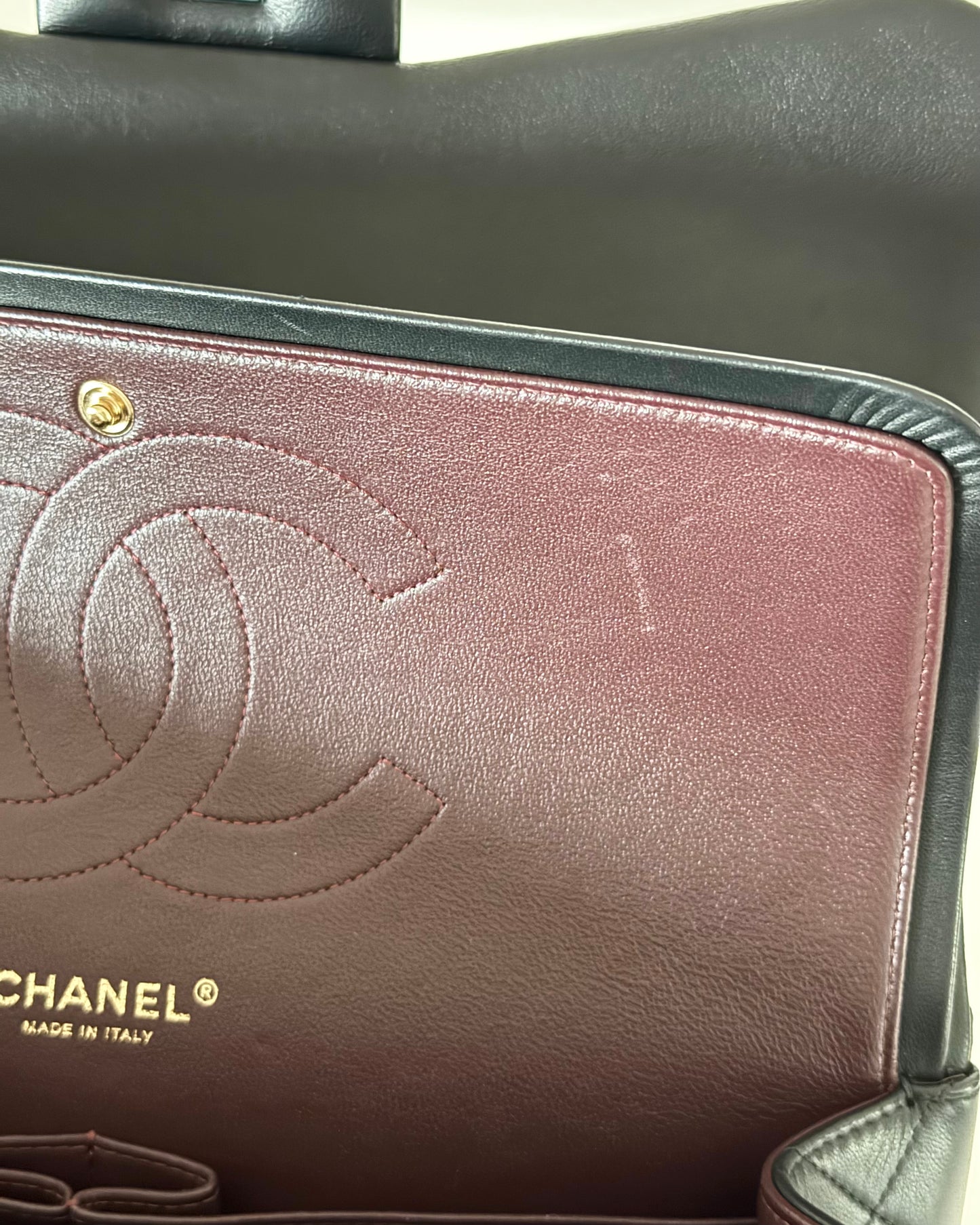 Chanel Black Quilted Lambskin Classic Jumbo