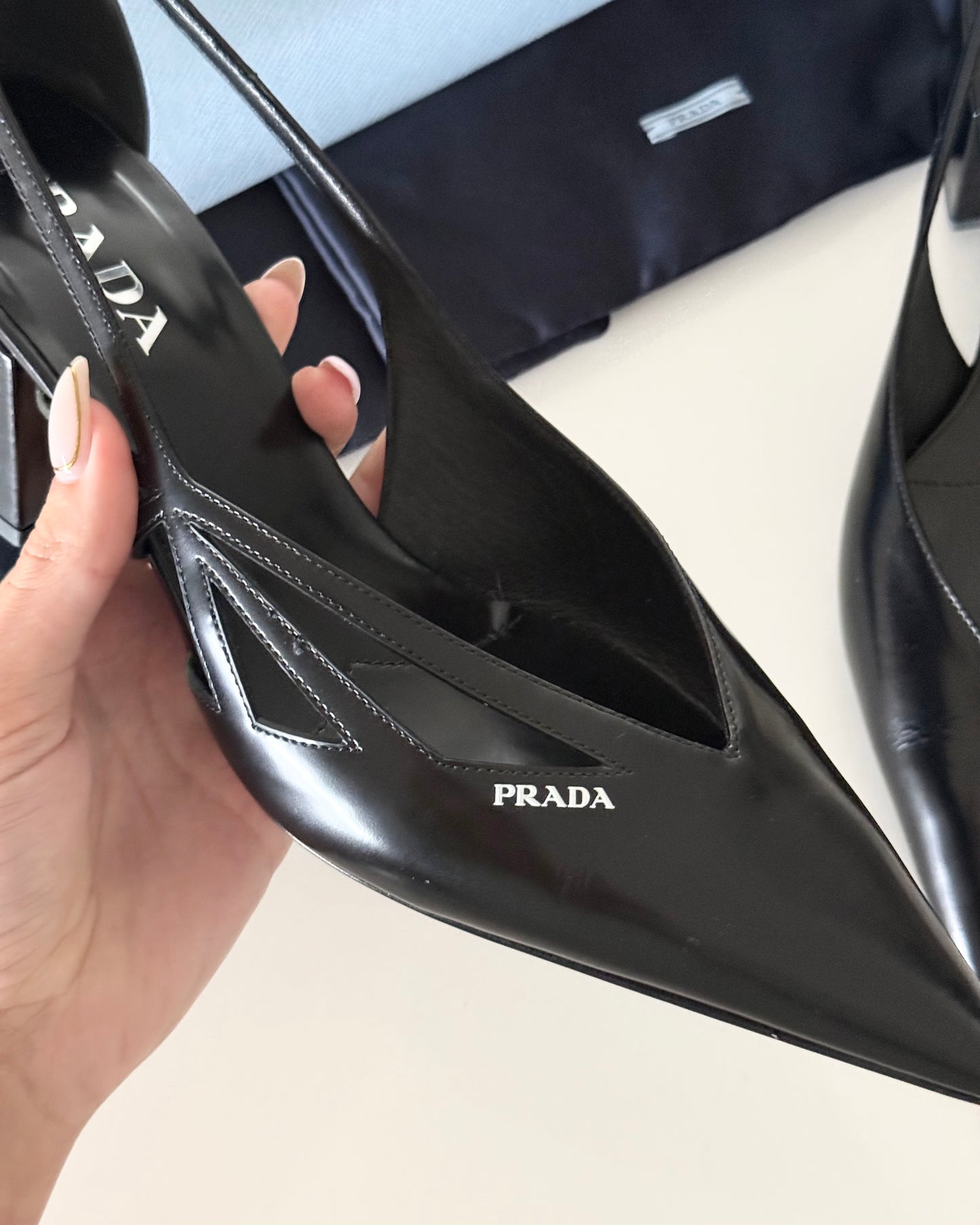 Prada Black Leather Cut Out Pumps Size 41