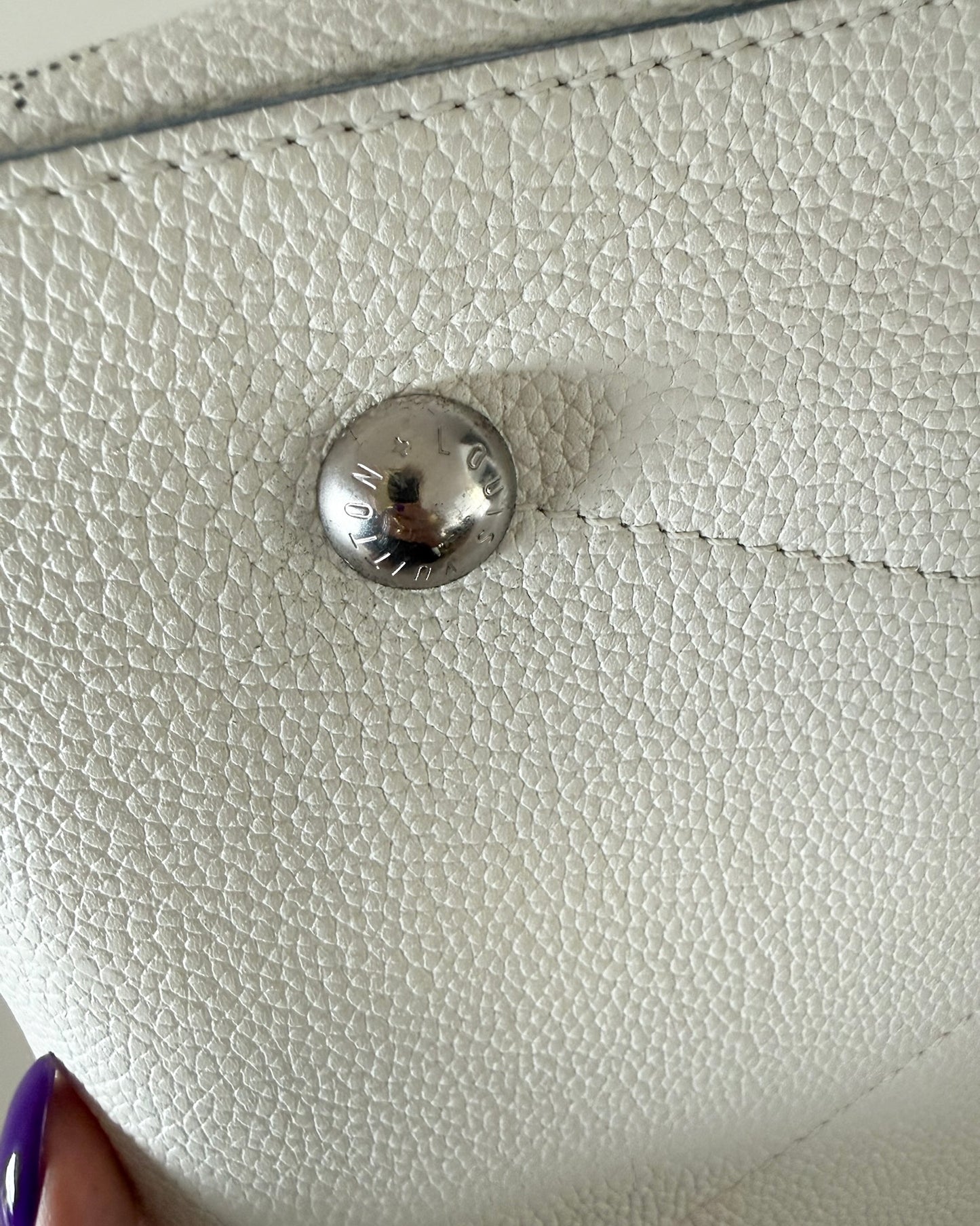 Louis Vuitton Snow White Monogram Mahina Leather Hobo MM