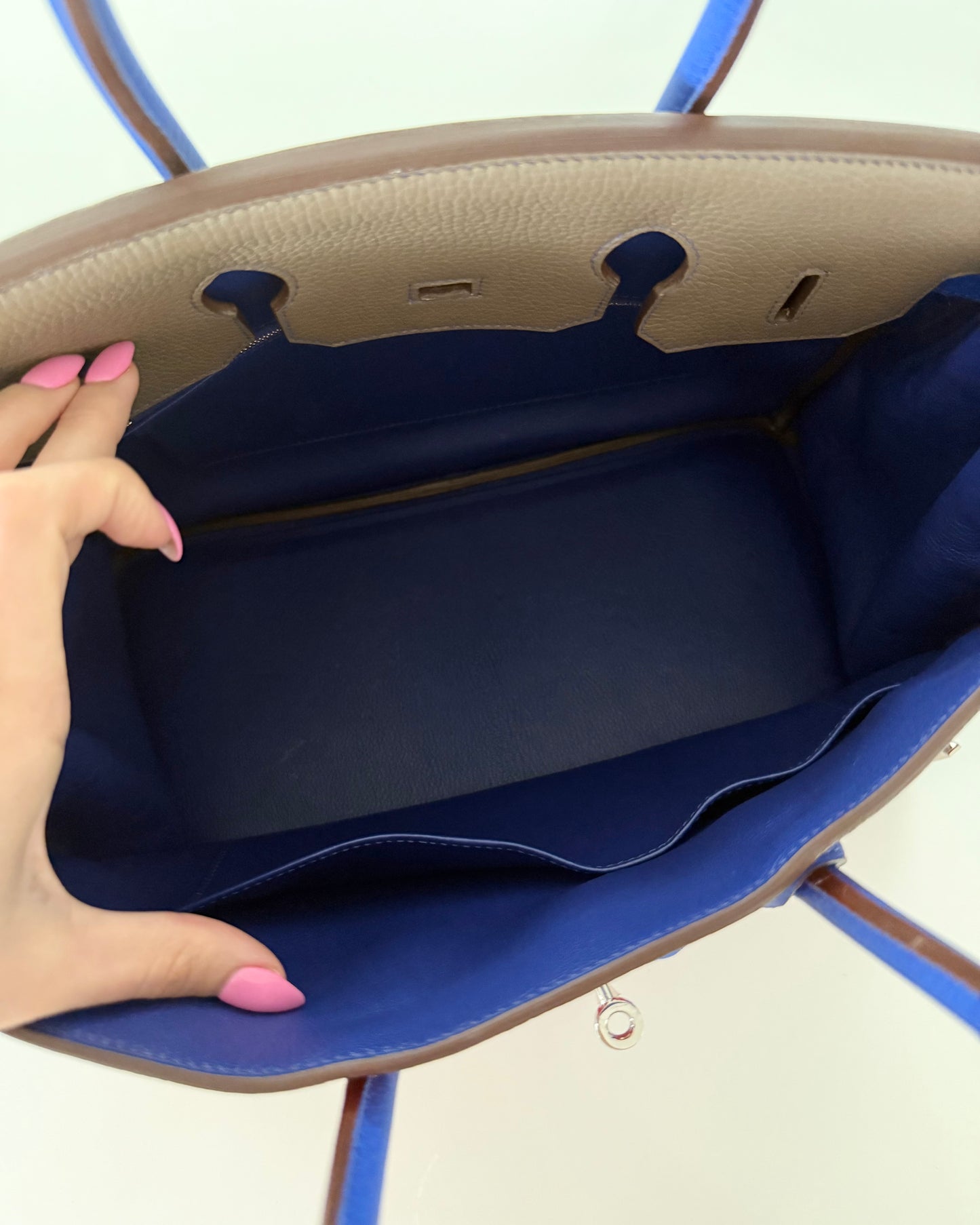 Hermes Special Order Tri-Color Togo Leather Birkin 35 with Palladium Hardware from 2012