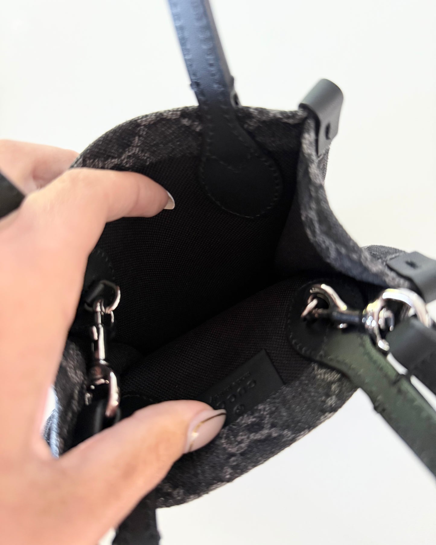 Gucci Black Denim and Leather Mini Tote