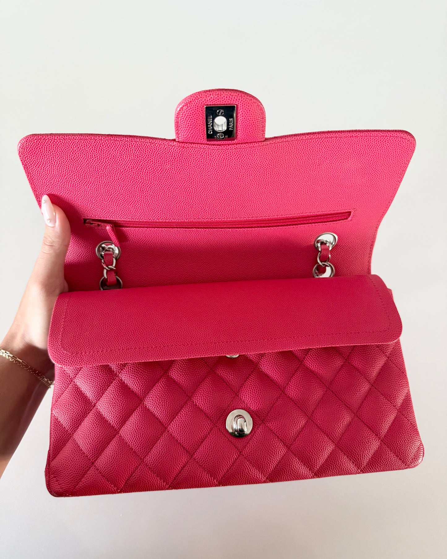 Chanel Red/Coral 11.12 Medium Classic Double Flap
