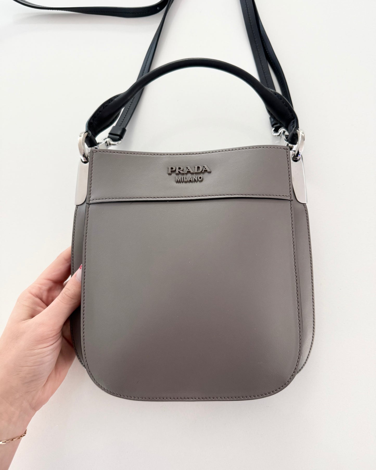 Prada Light Grey Margit Shoulder Bag
