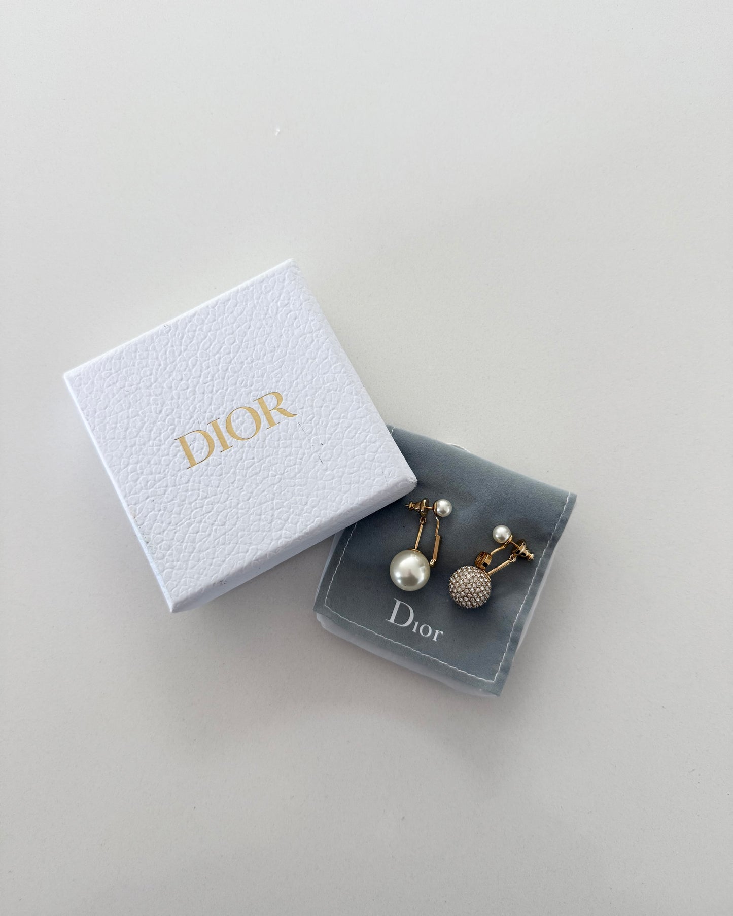 Christian Dior Tribales “J” Letter and Pearl/Crystal Logo Earrings