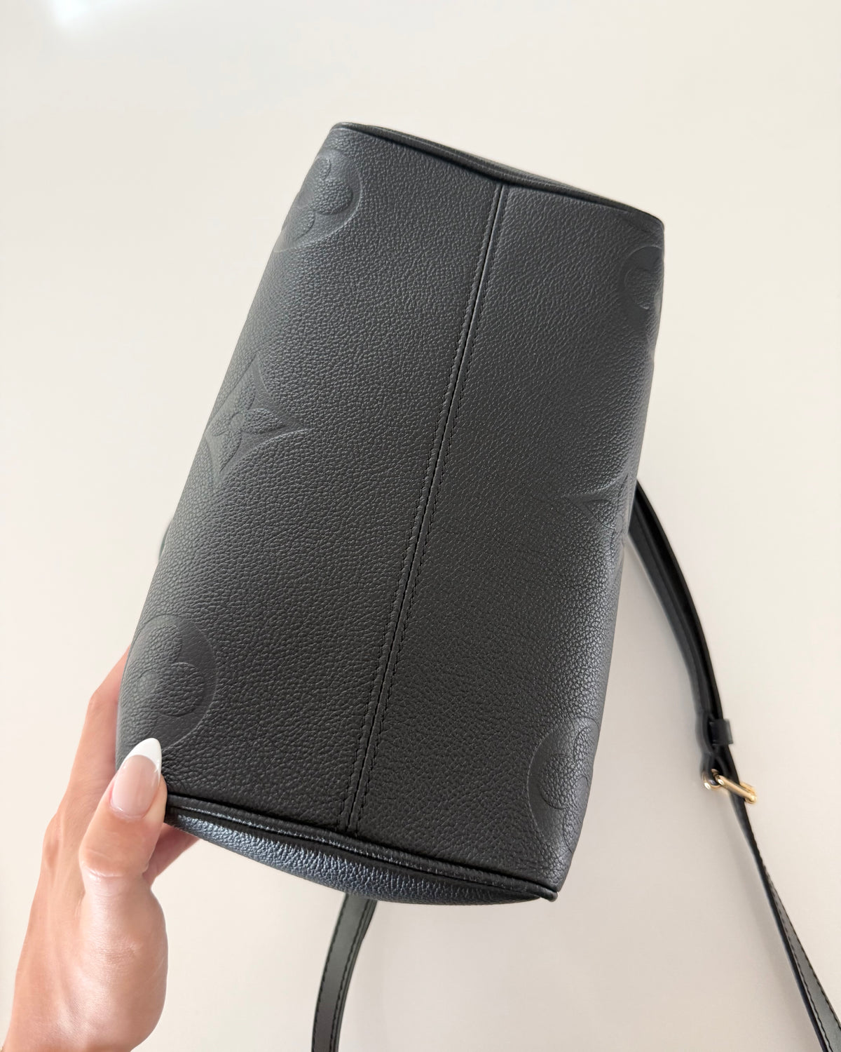 Louis Vuitton Black Monogram Giant Empreinte Leather Speedy 25 NM Bandouliere