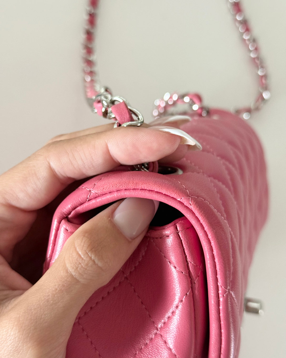 Chanel Pink Quilted Leather Rectangle Mini