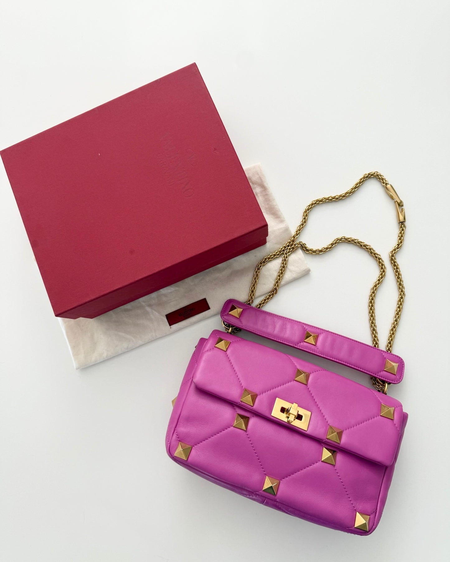 Valentino Pink/Purple Large Roman Rockstud