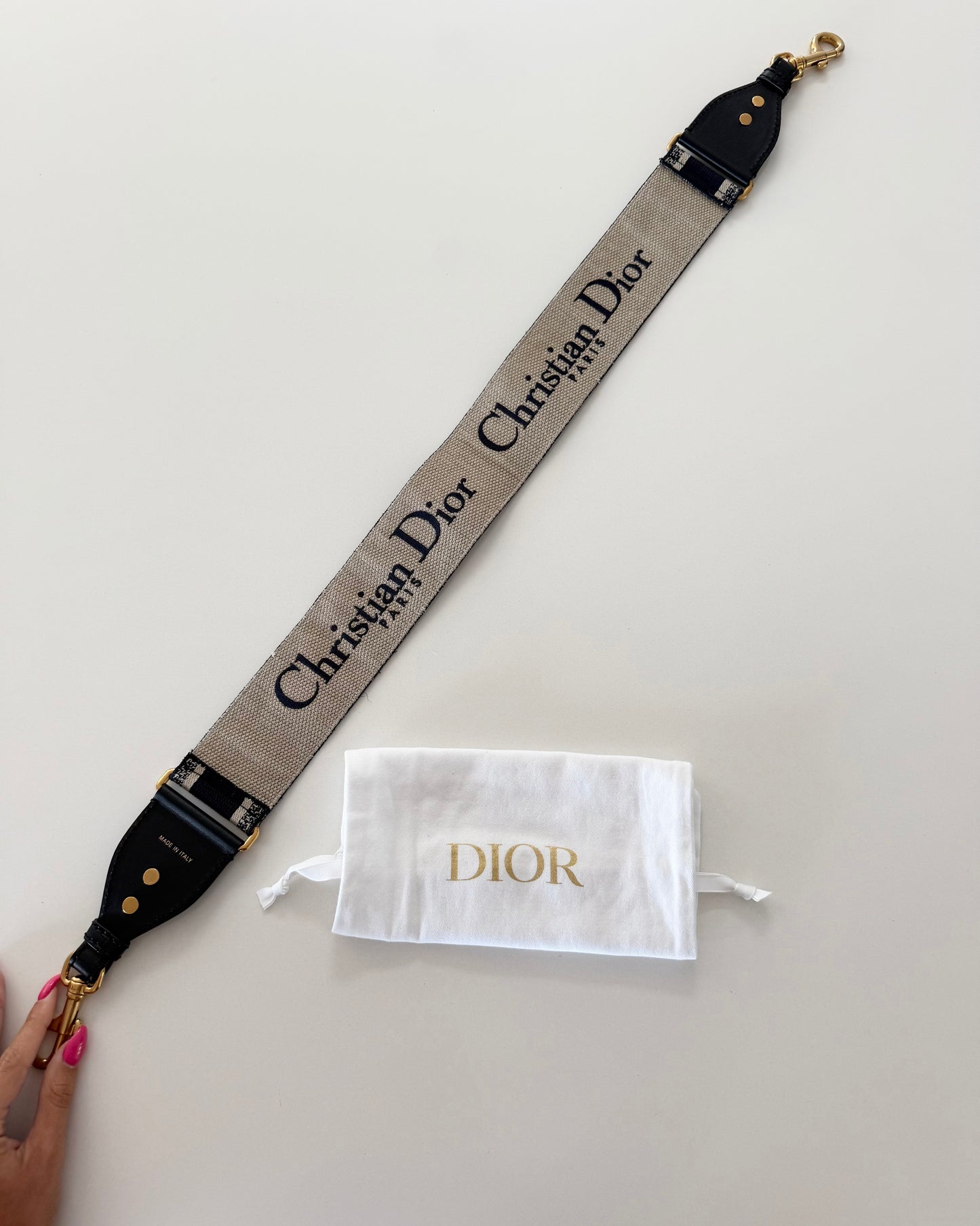 Christian Dior Blue Logo Guitar Strap