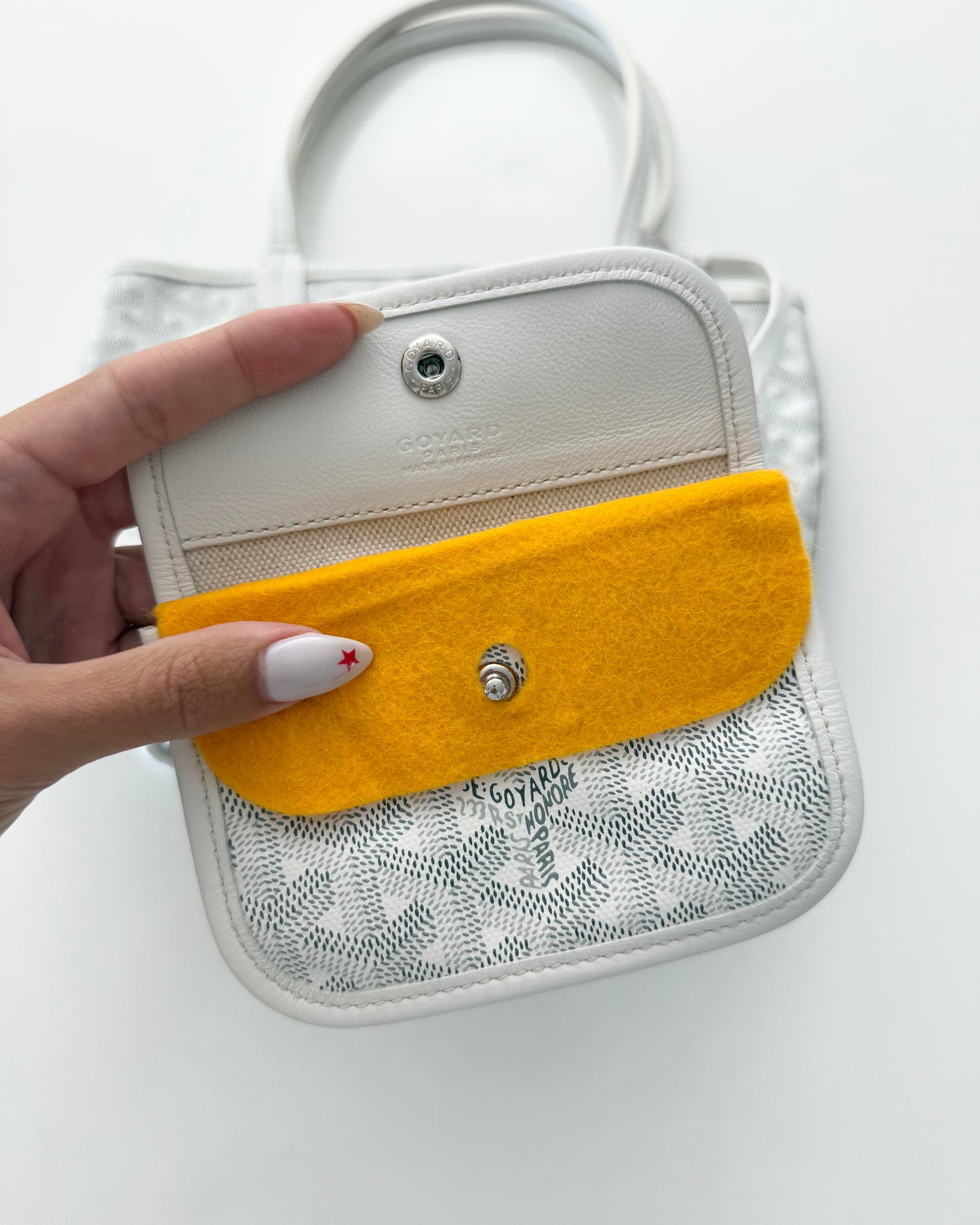 Goyard White Mini Anjou Tote