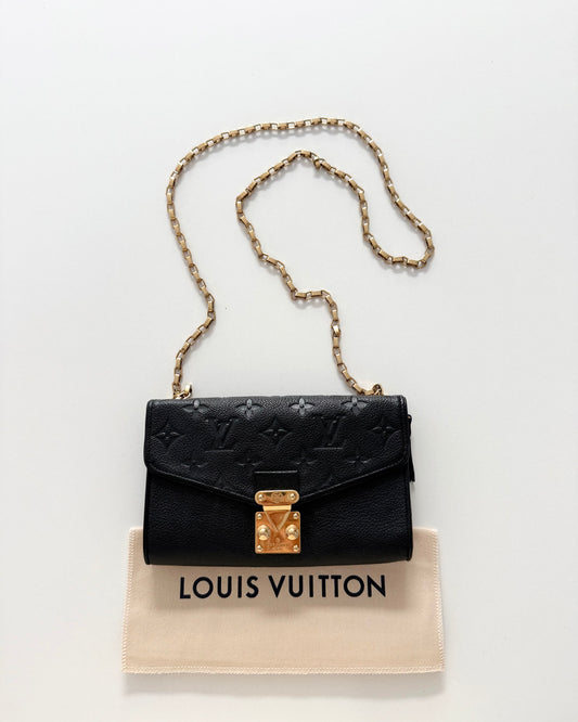 Louis Vuitton Black Monogram Empreinte Leather St Germain Pochette Bag