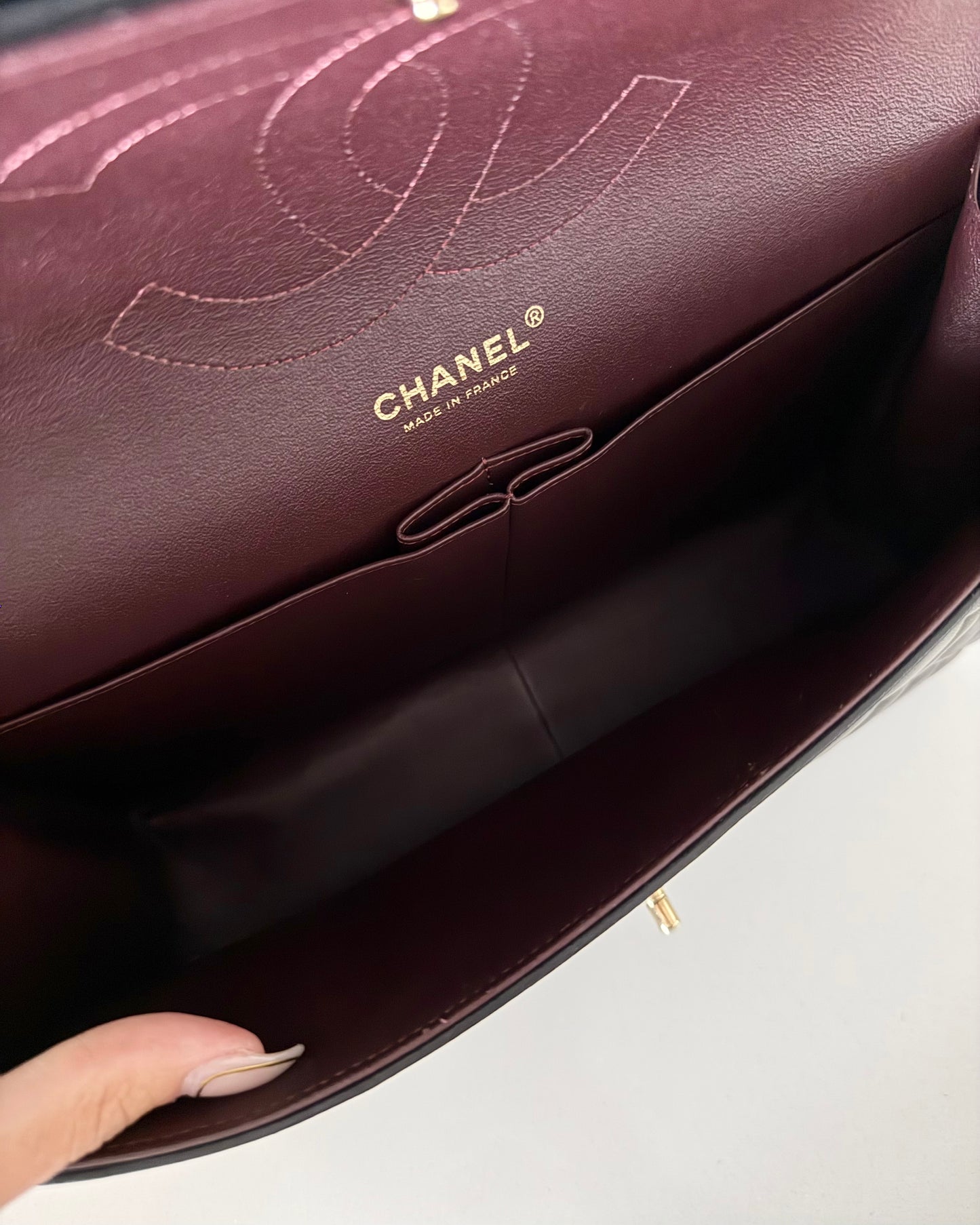 Chanel Black Quilted Lambskin Classic Jumbo