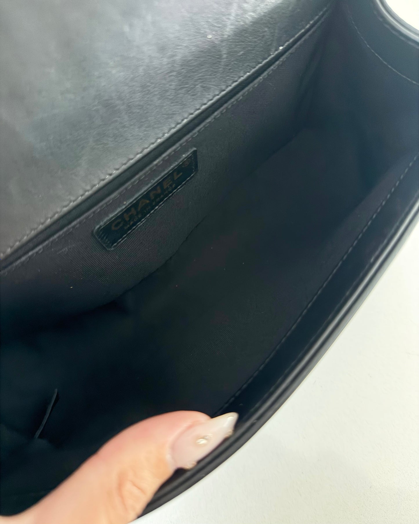 Chanel Gold and Black Metallic Medium Boy Bag 26 series from 2018-19