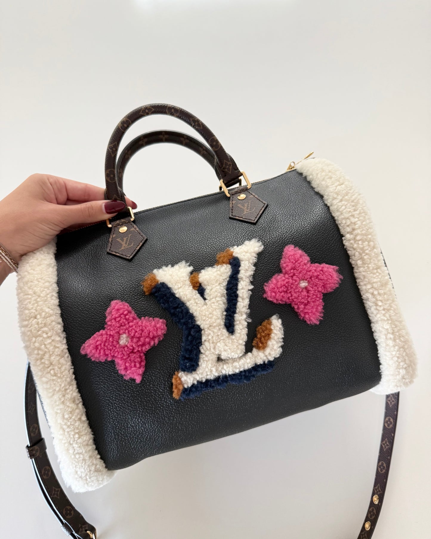 Louis Vuitton Black Leather Monogram Teddy Speedy 30 from 2020