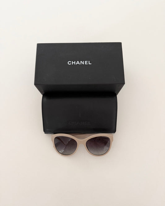 Chanel Beige Round Sunglasses