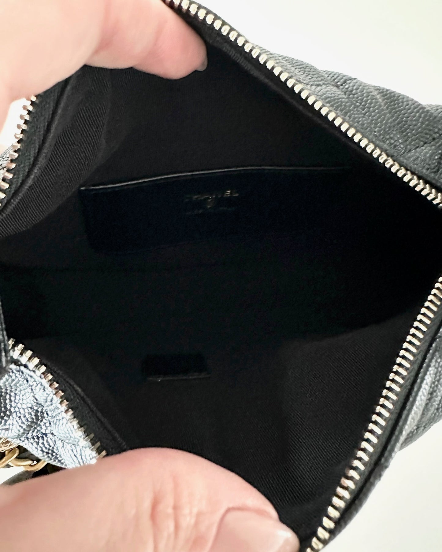 Chanel Caviar Black Bow Pouch Hobo Bag