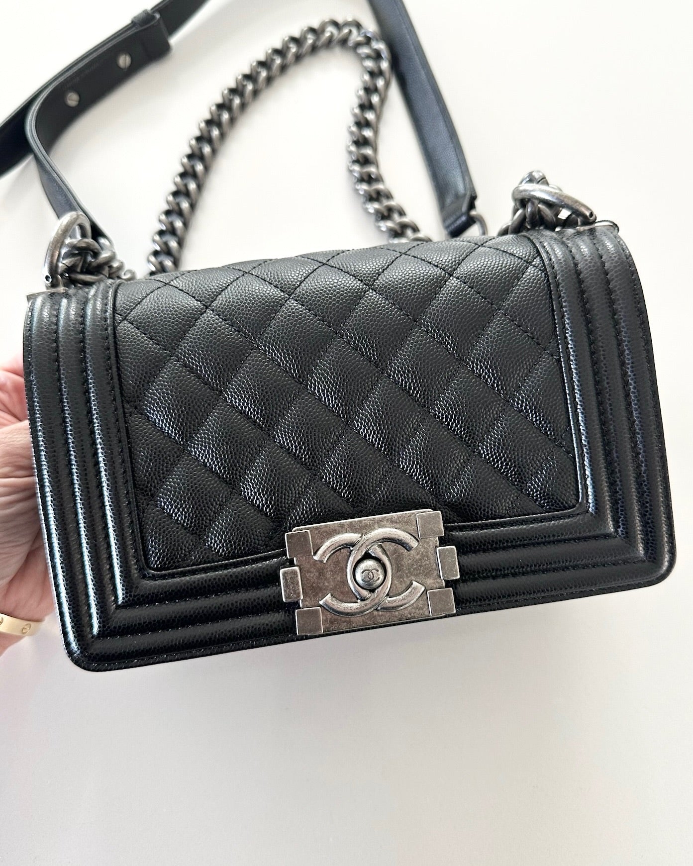 Chanel Black Caviar Small Boy Bag