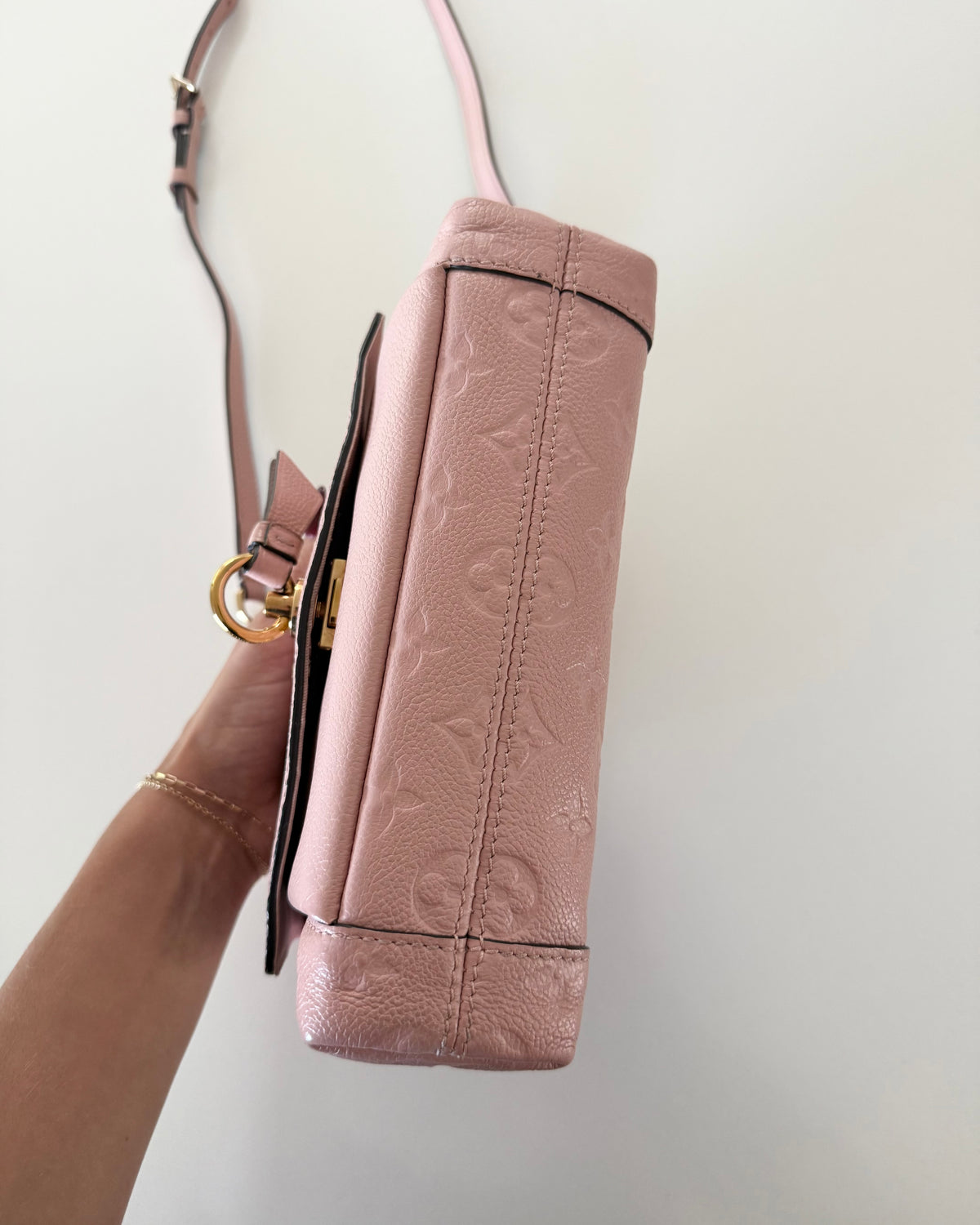 Louis Vuitton Pink/Rose Poudre Monogram Empreinte Leather Blanche BB Bag from 2018