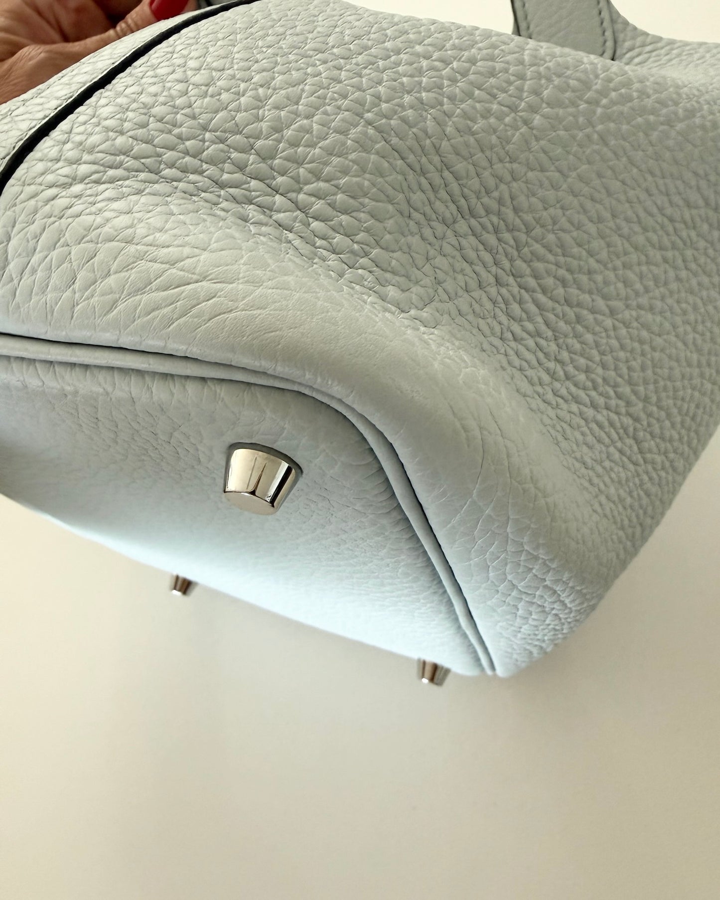 Hermes Bleu Pale Clemence Picotin 18 with Palladium Hardware
