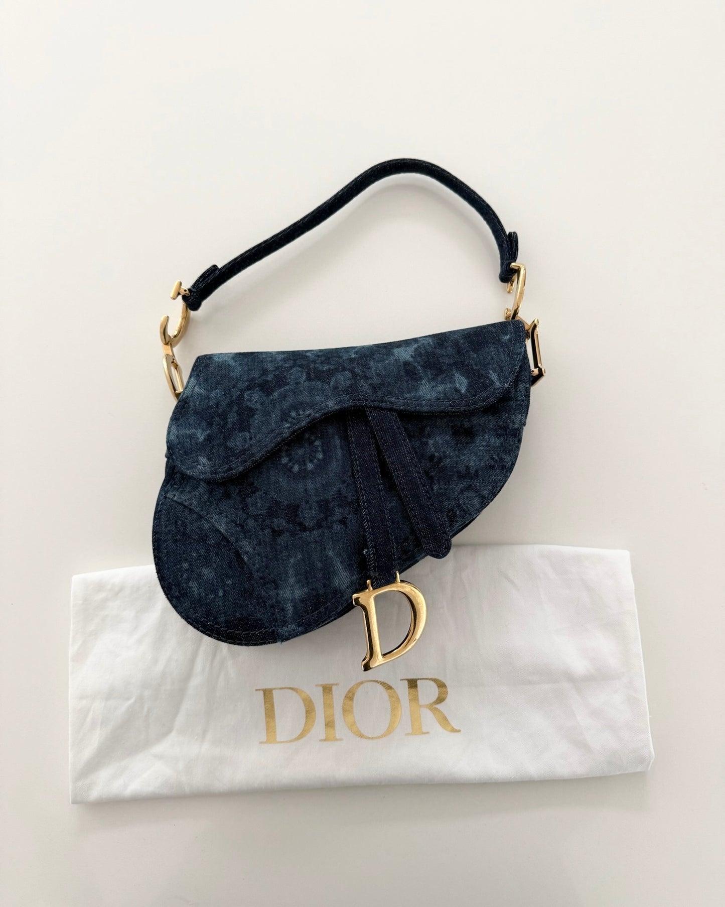 Christian Dior Kaleidoscope Tie Dye Denim Saddle Bag