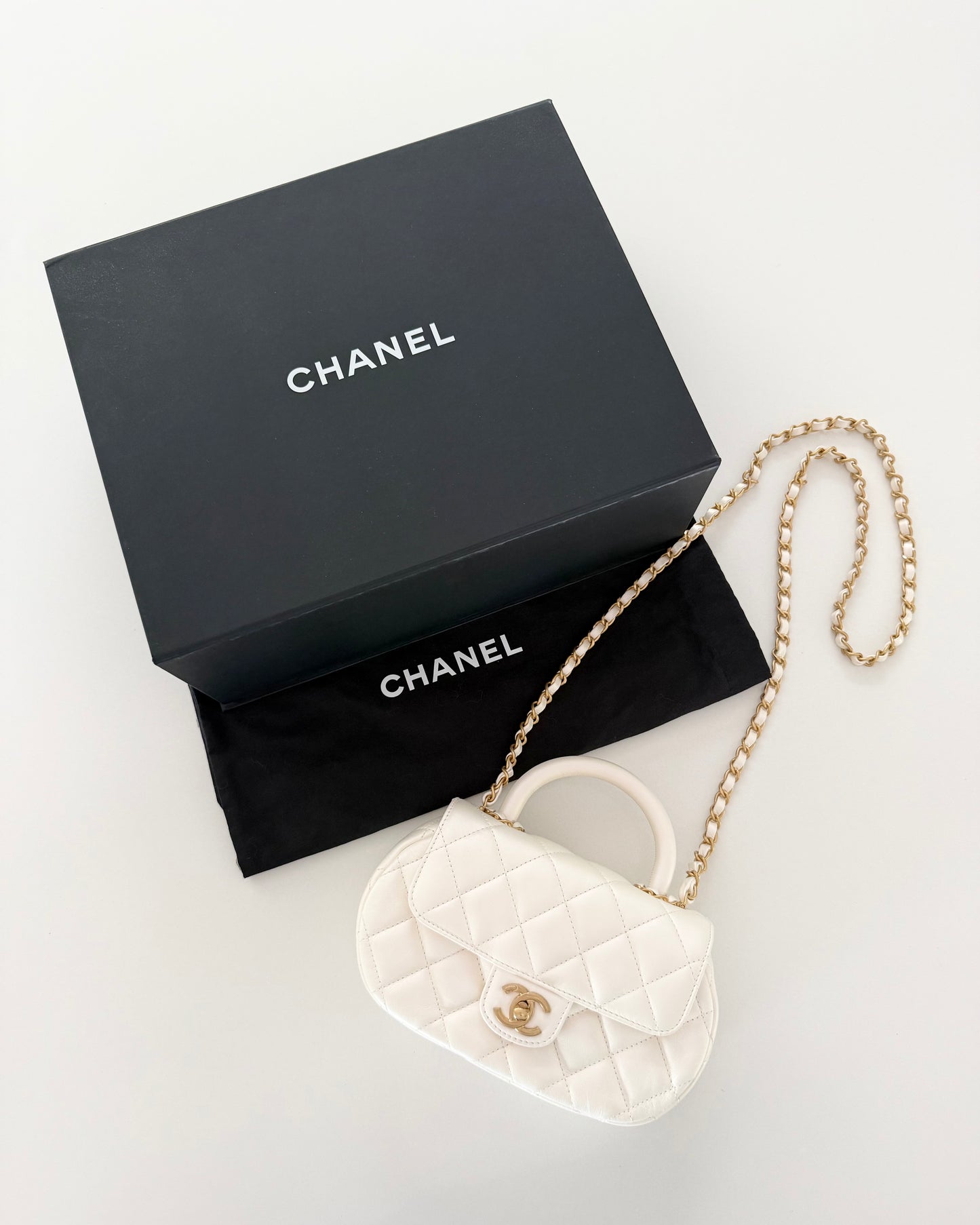 Chanel Pearlized White Baywatch Top Handle Bag