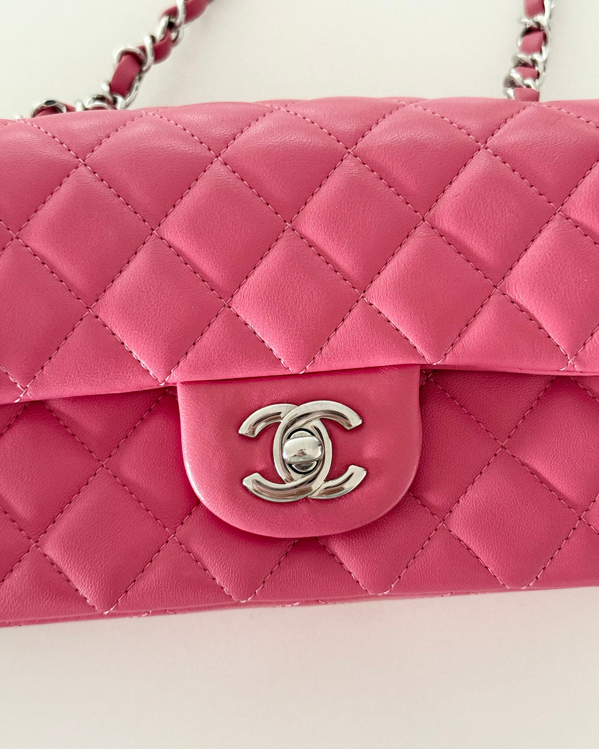 Chanel Pink Quilted Leather Rectangle Mini