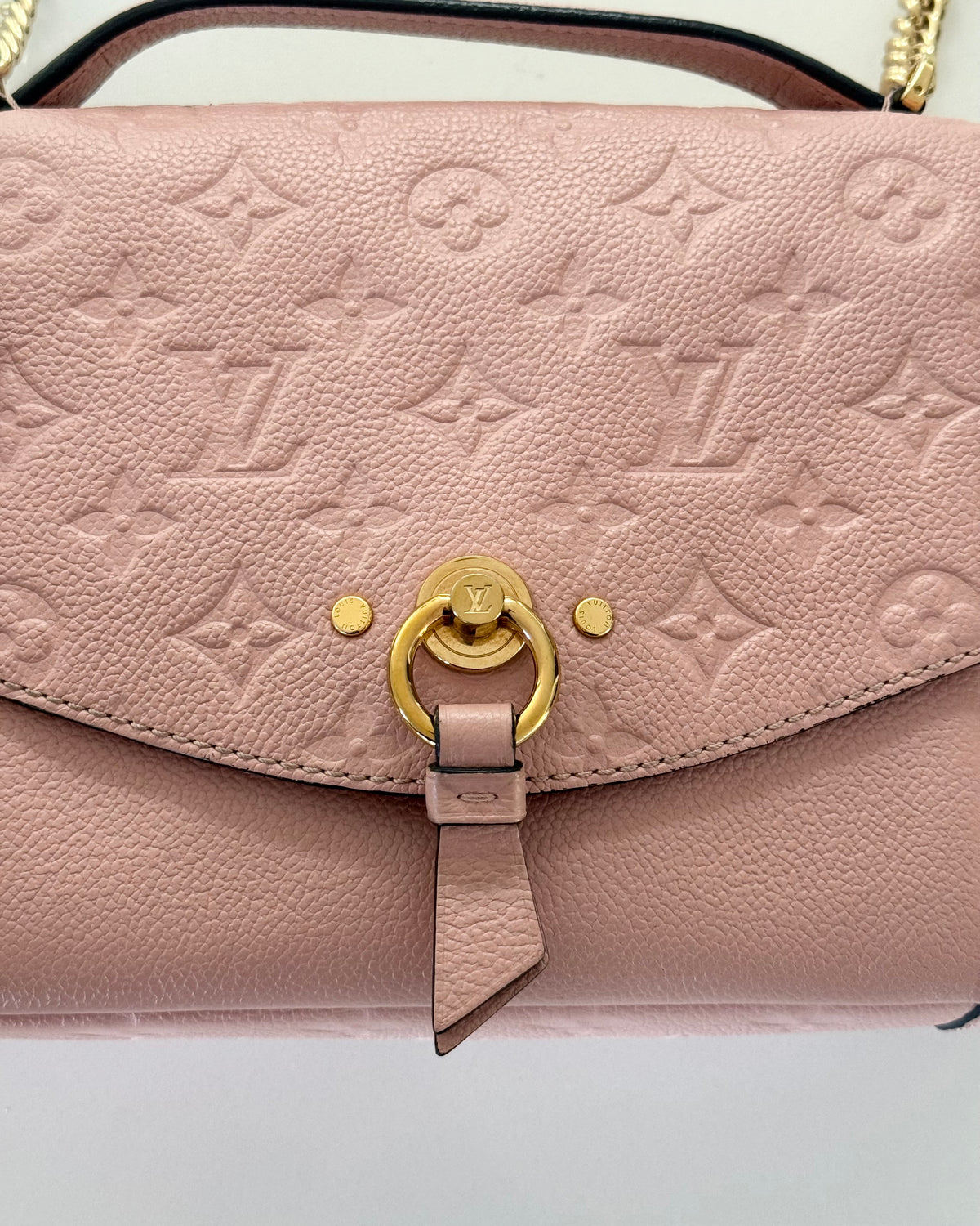 Louis Vuitton Pink/Rose Poudre Monogram Empreinte Leather Blanche BB Bag from 2018