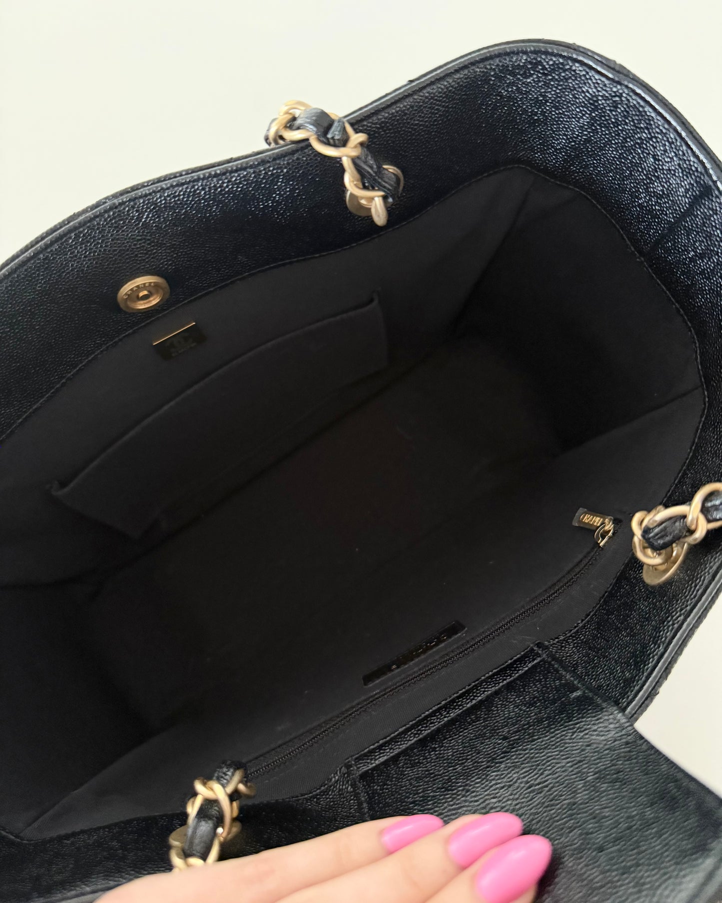 Chanel Black Caviar Classic Shopping Tote from 2022