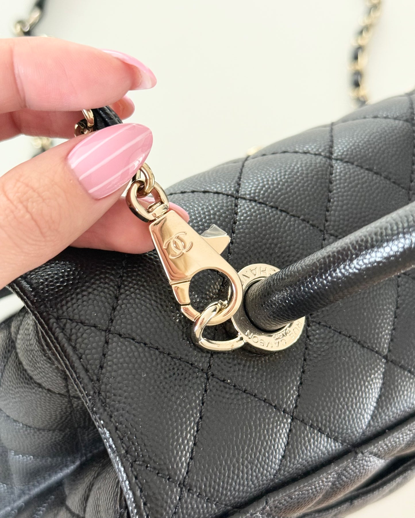 Chanel Black Caviar Large Coco Handle