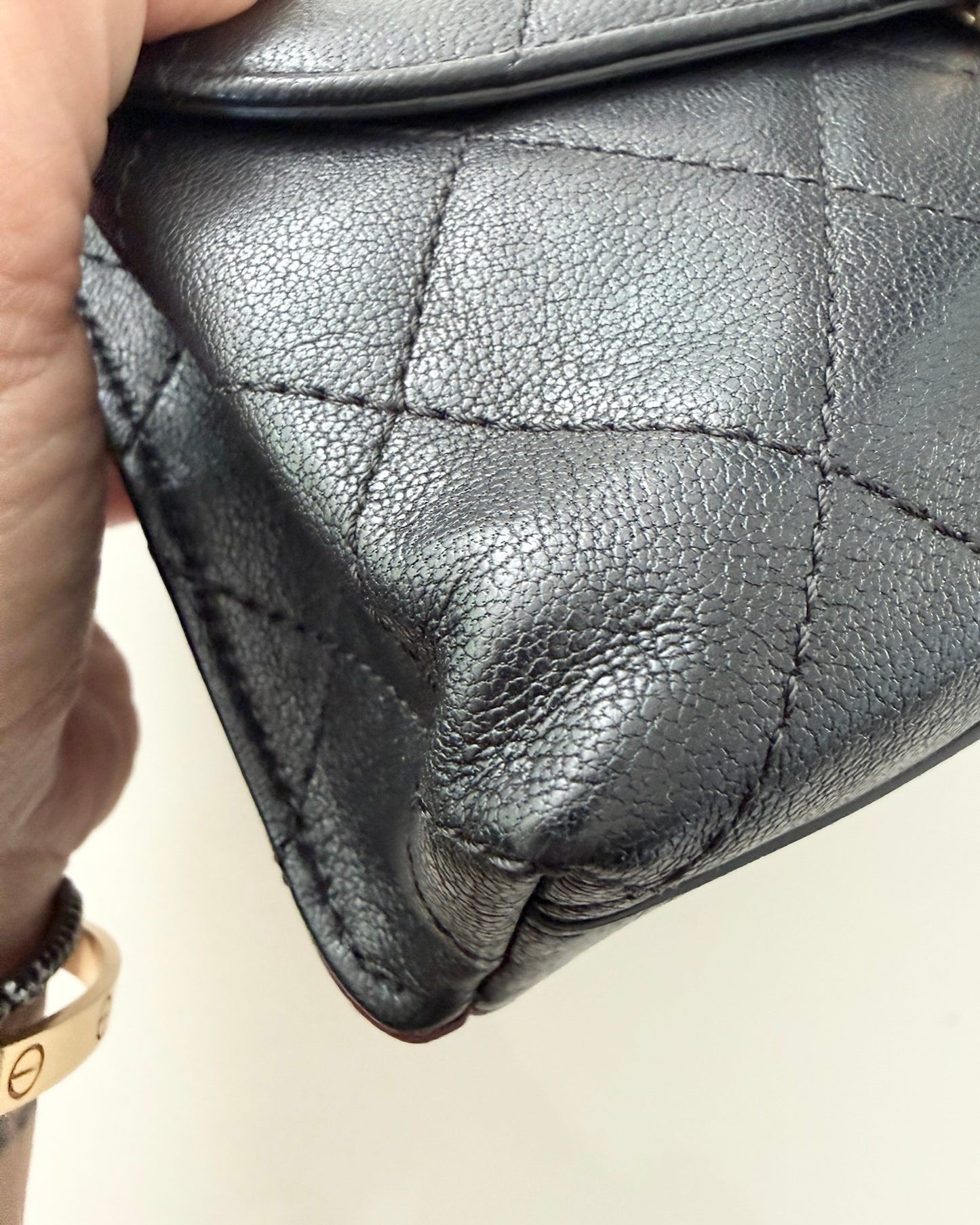 Chanel Burgundy and Black Double Sided Frame Flap Bag 28 series from 2019