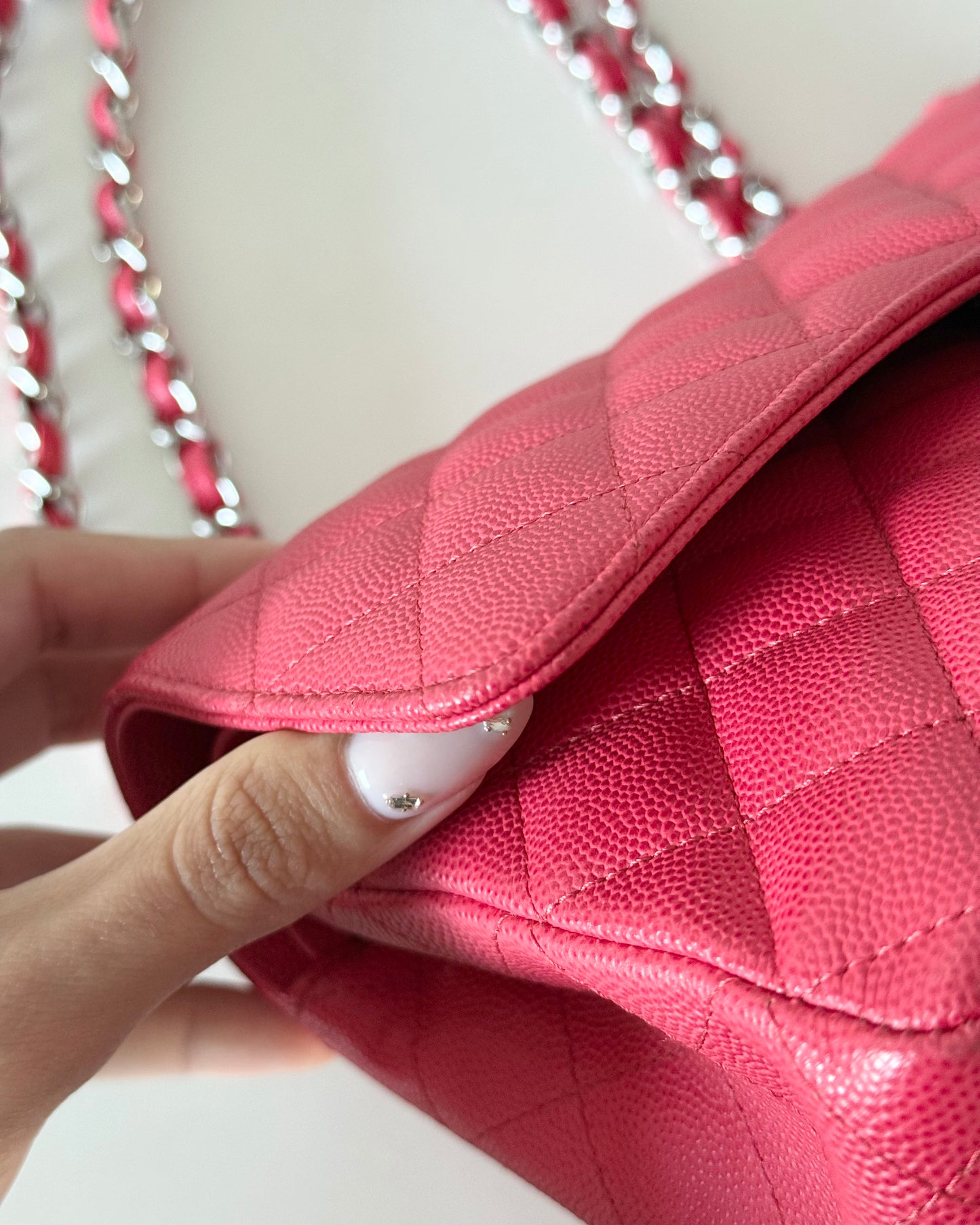 Chanel Red/Coral 11.12 Medium Classic Double Flap