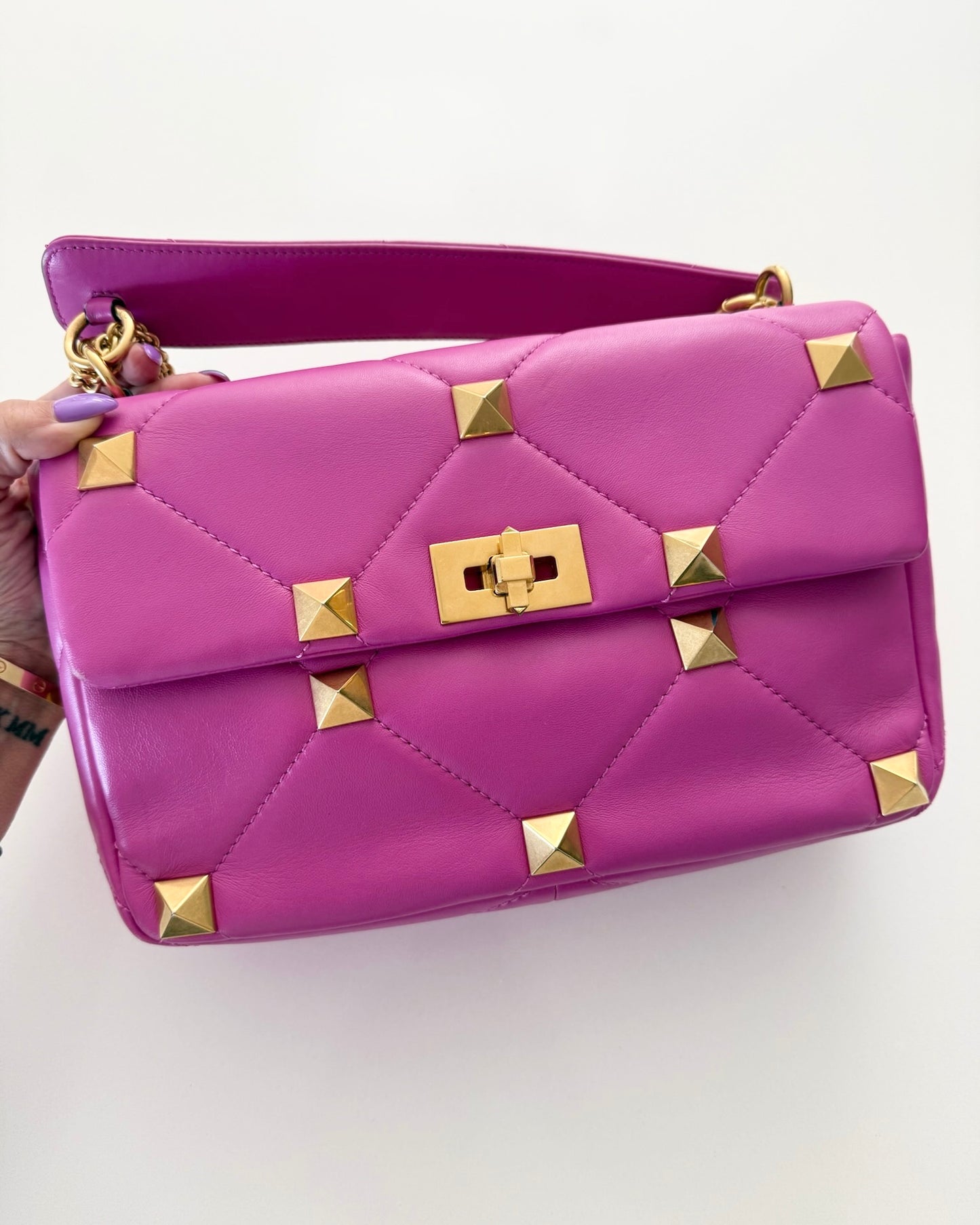Valentino Pink/Purple Large Roman Rockstud