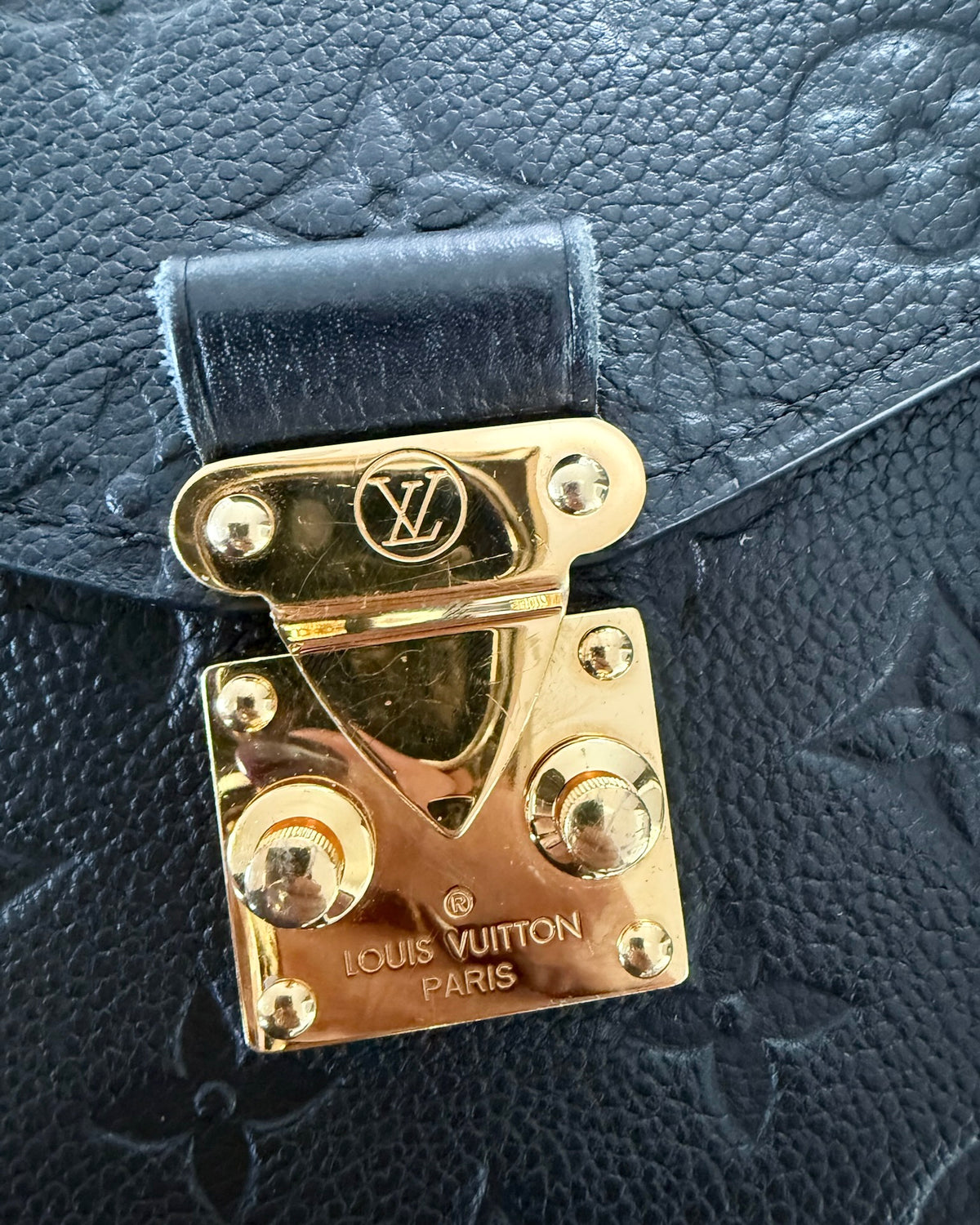 Louis Vuitton Black Monogram Empreinte Leather Pochette Metis Bag