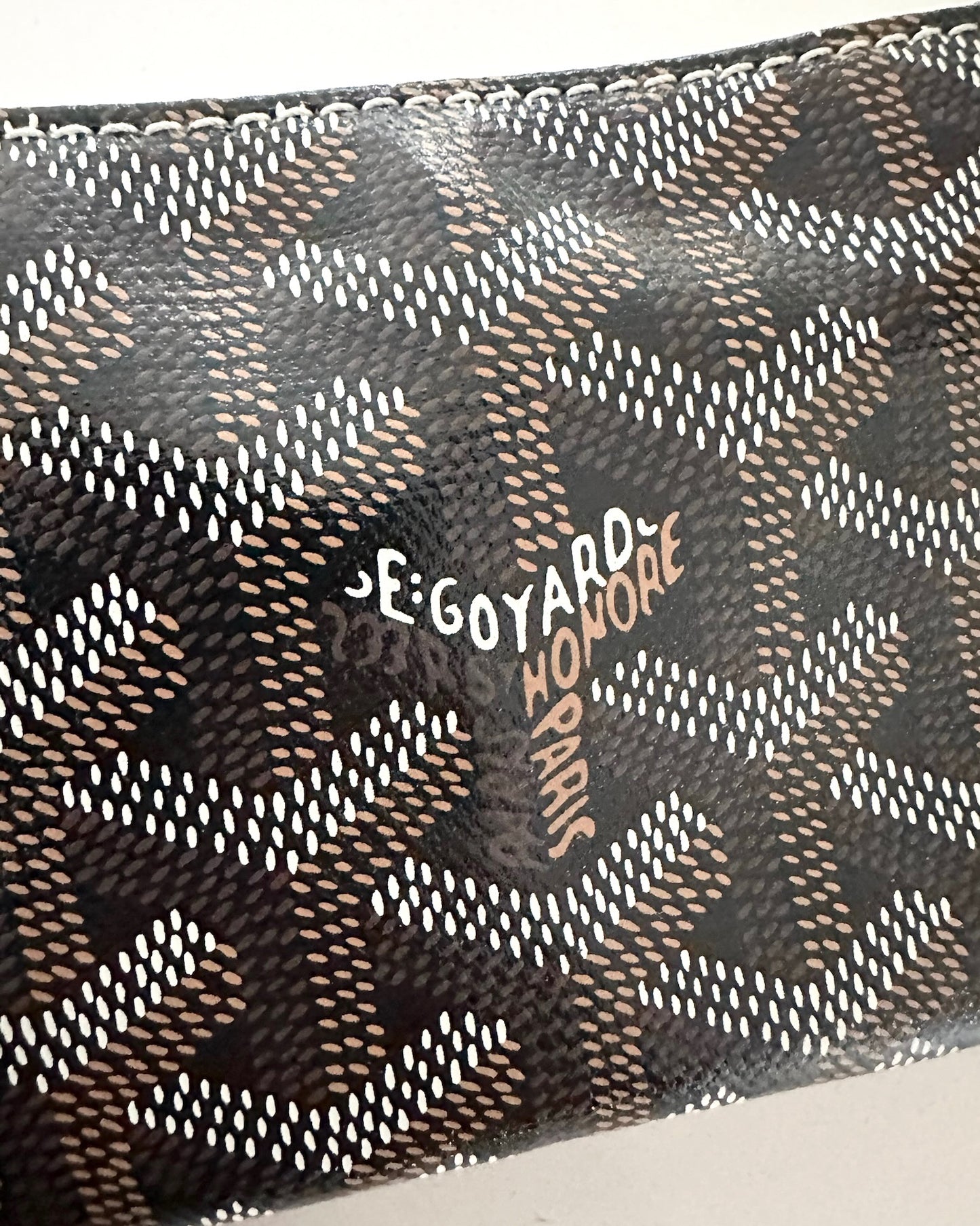 Goyard Black Chevron Print Coated Canvas Senate Nano Zip Pouch