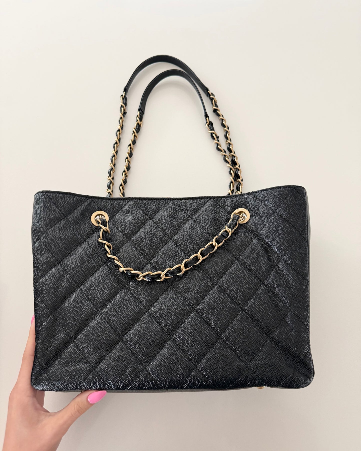 Chanel Black Caviar Classic Shopping Tote from 2022
