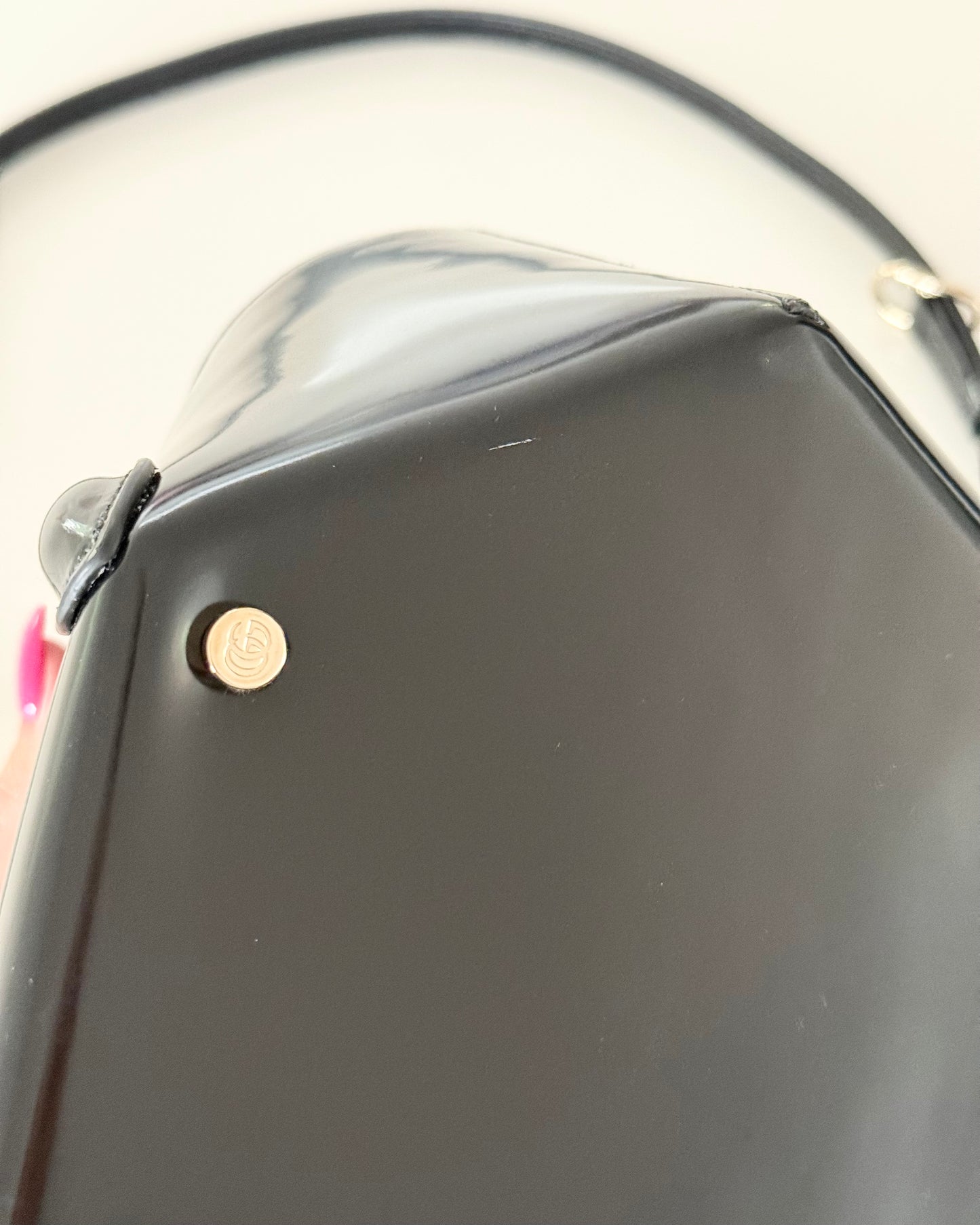Gucci Black Leather Bamboo Top Handle