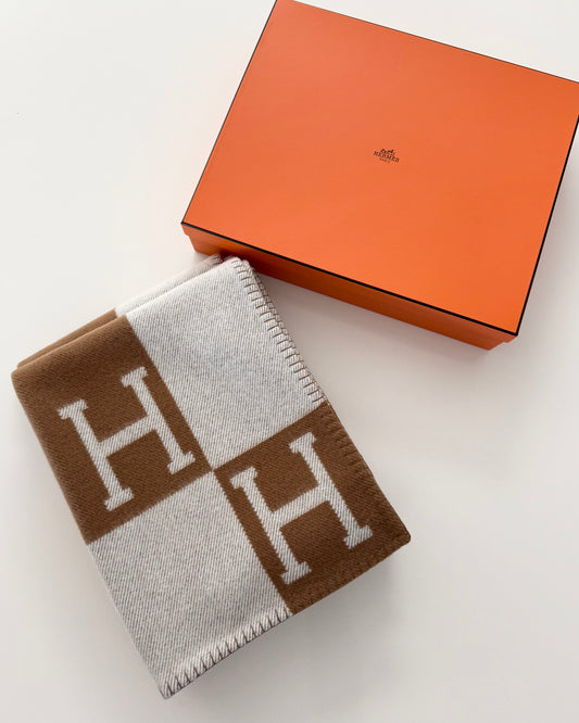 Hermes Camel Wool/Cashmere Avalon Blanket