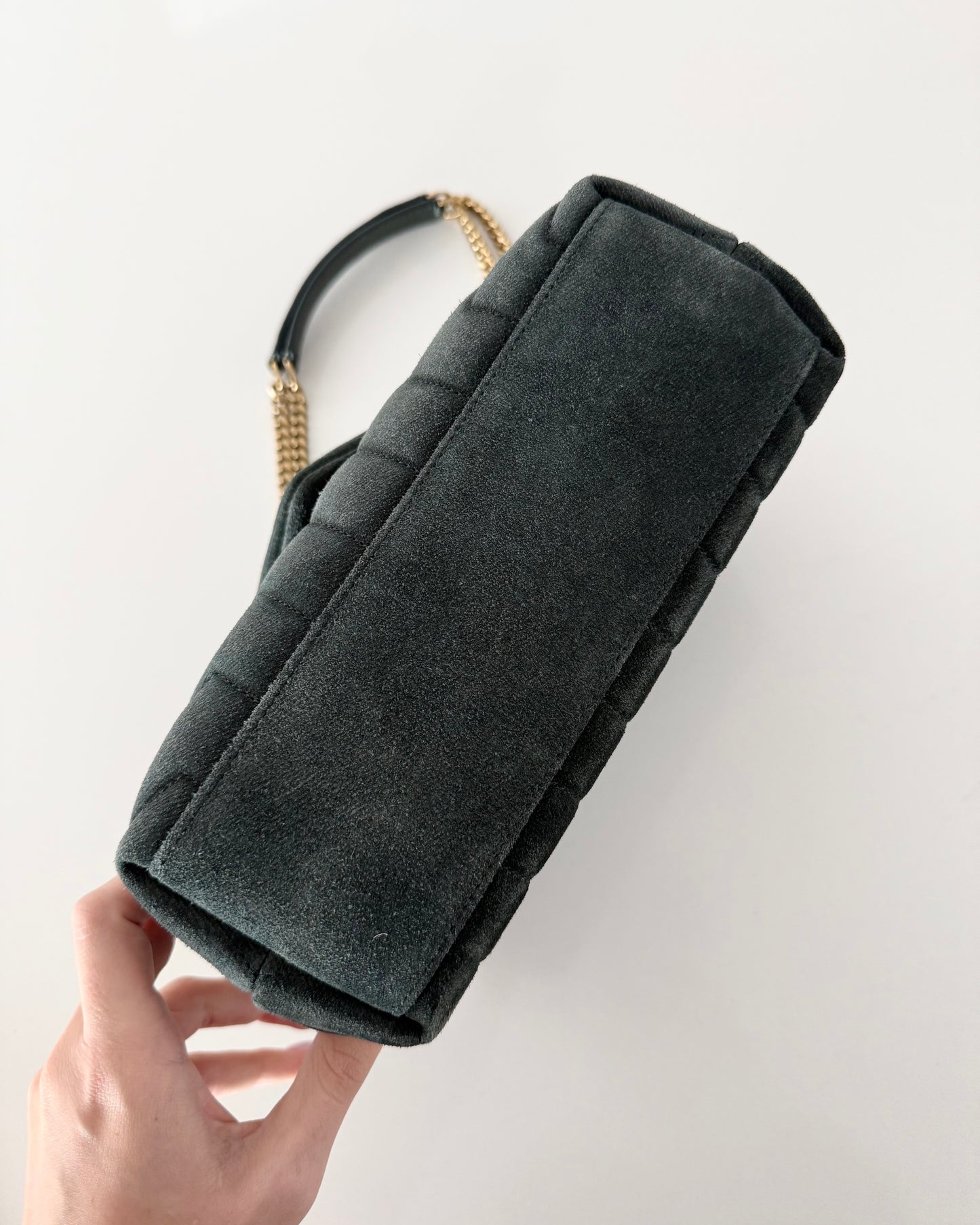 Saint Laurent Dark Green Suede Small LouLou Bag