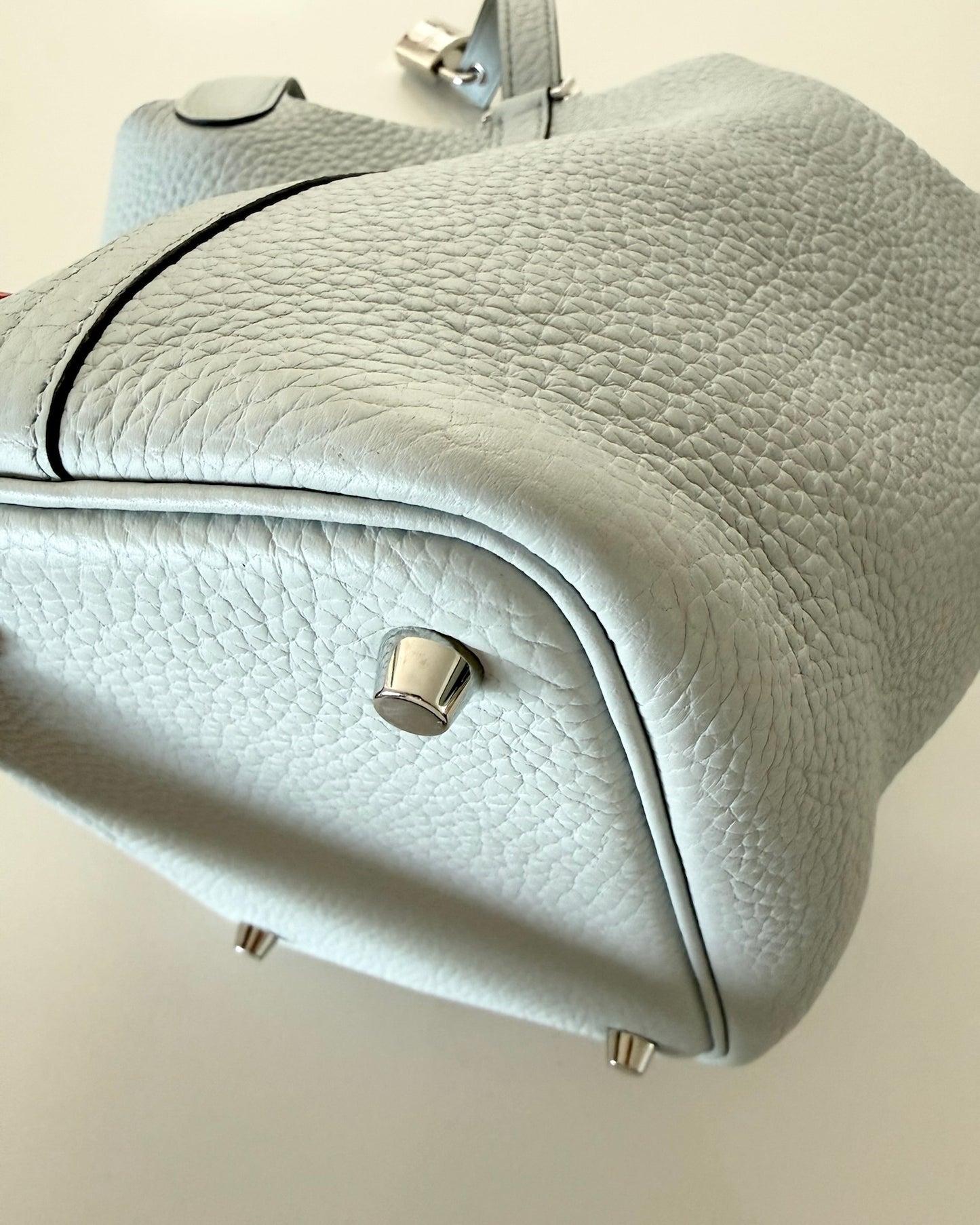 Hermes Bleu Pale Clemence Picotin 18 with Palladium Hardware