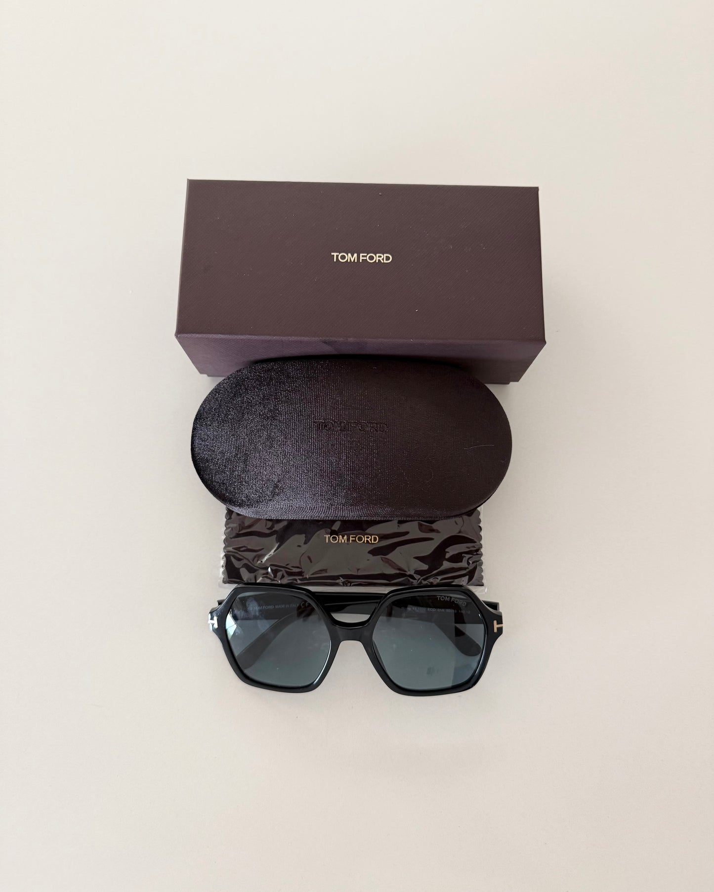 Tom Ford Black Oversized Octagon Sunnies