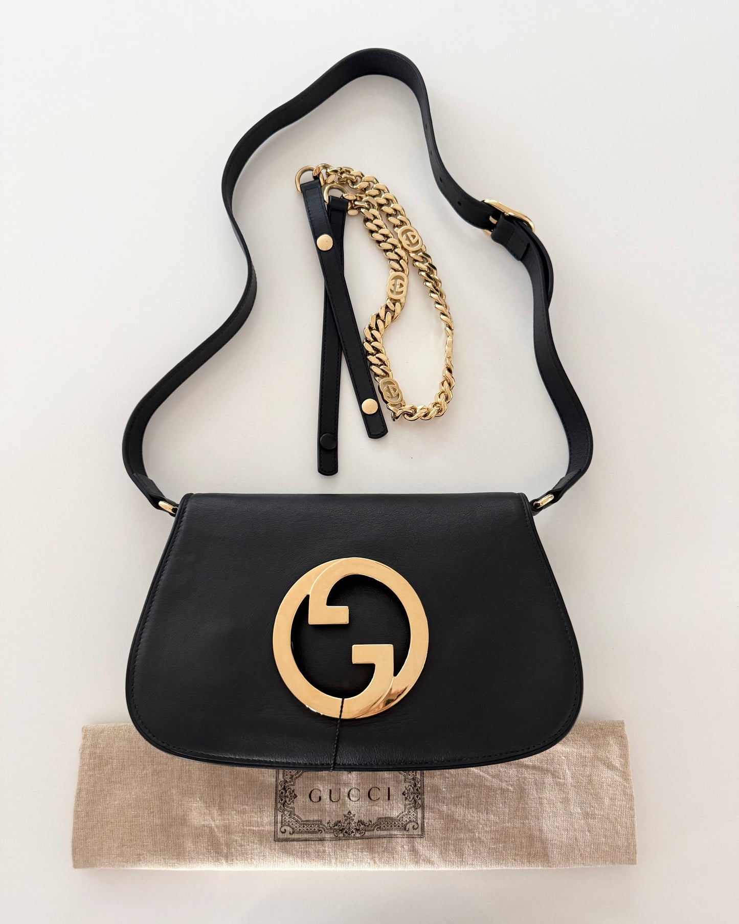 Gucci Black Leather Blondie Shoulder Bag