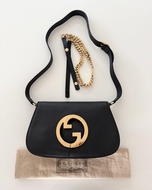 Gucci Black Leather Blondie Shoulder Bag