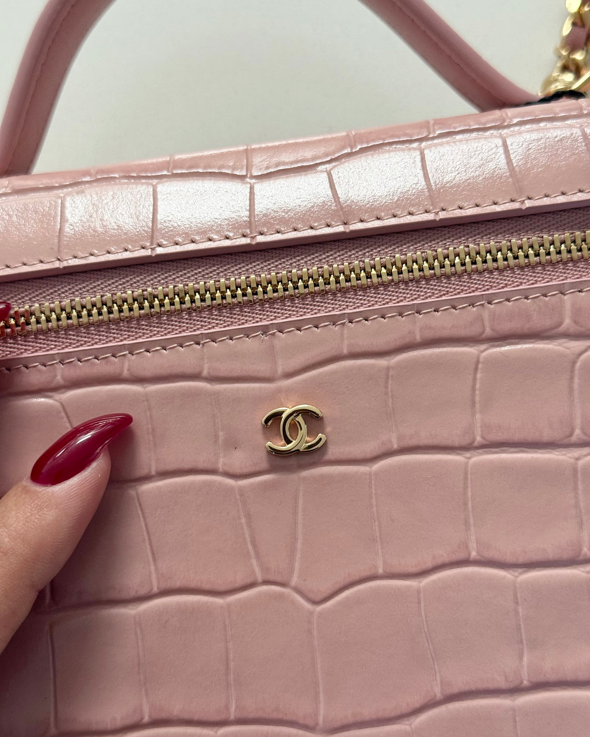 Chanel Pink Croc Embossed Slim Vanity from 2026