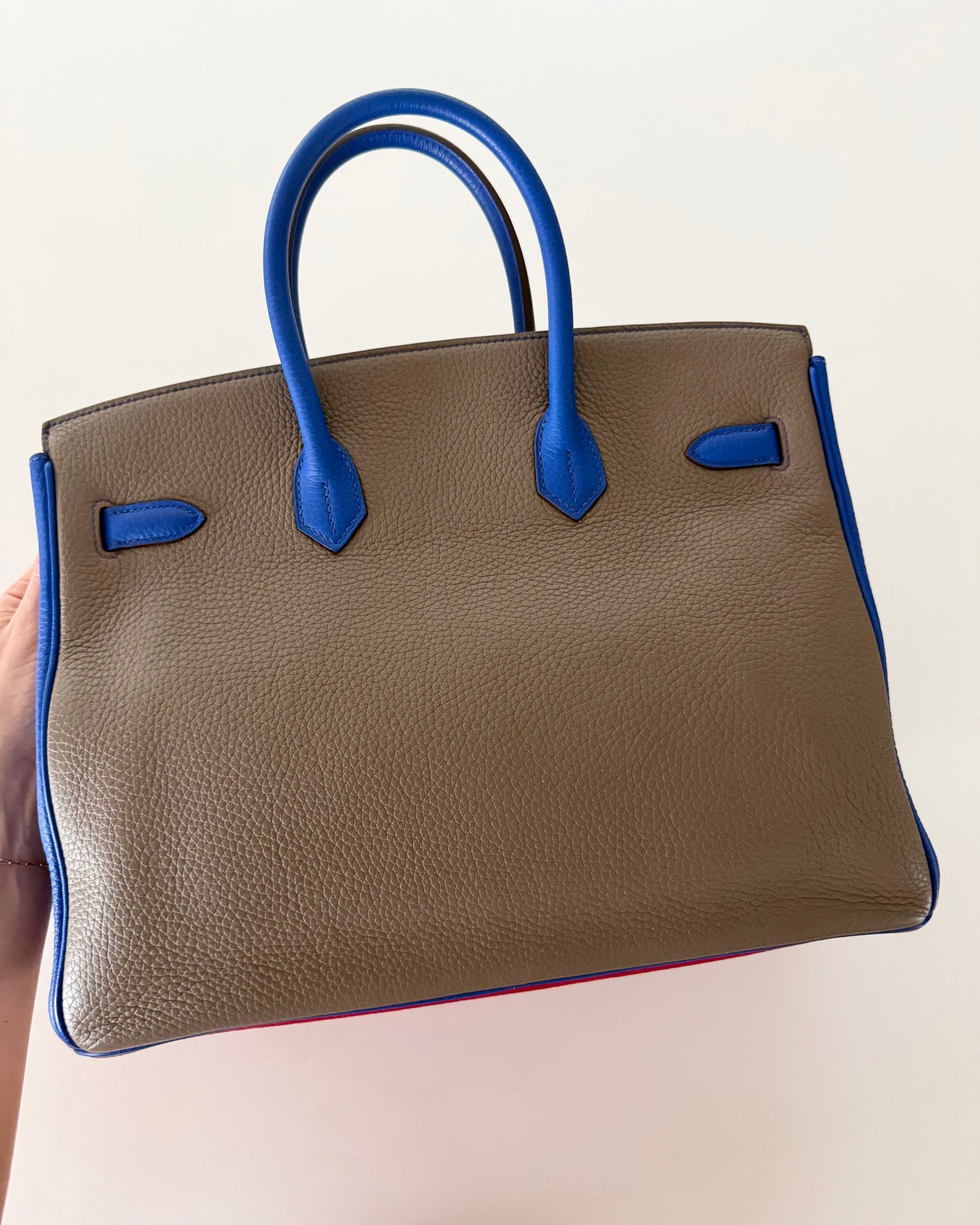 Hermes Special Order Tri-Color Togo Leather Birkin 35 with Palladium Hardware from 2012