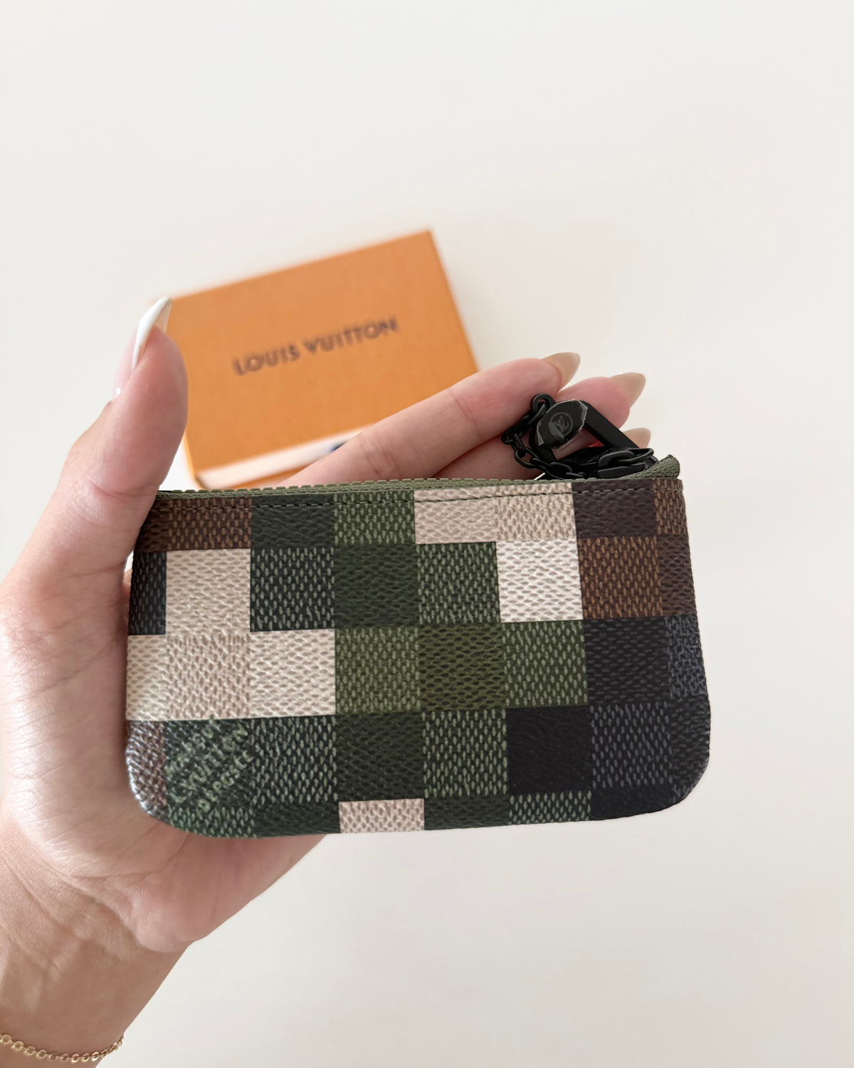 Louis Vuitton Green Damoflage Studded Cles Key Holder from 2024