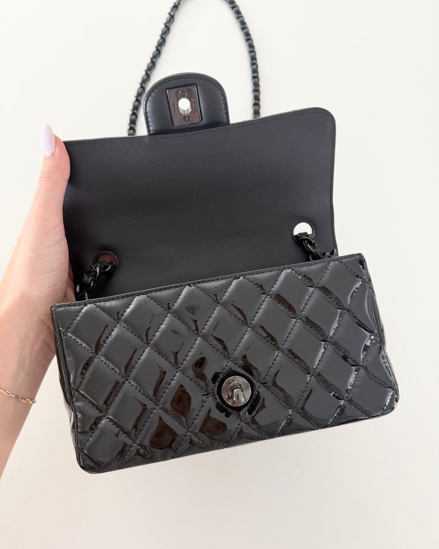 Chanel SO Black Patent Mini