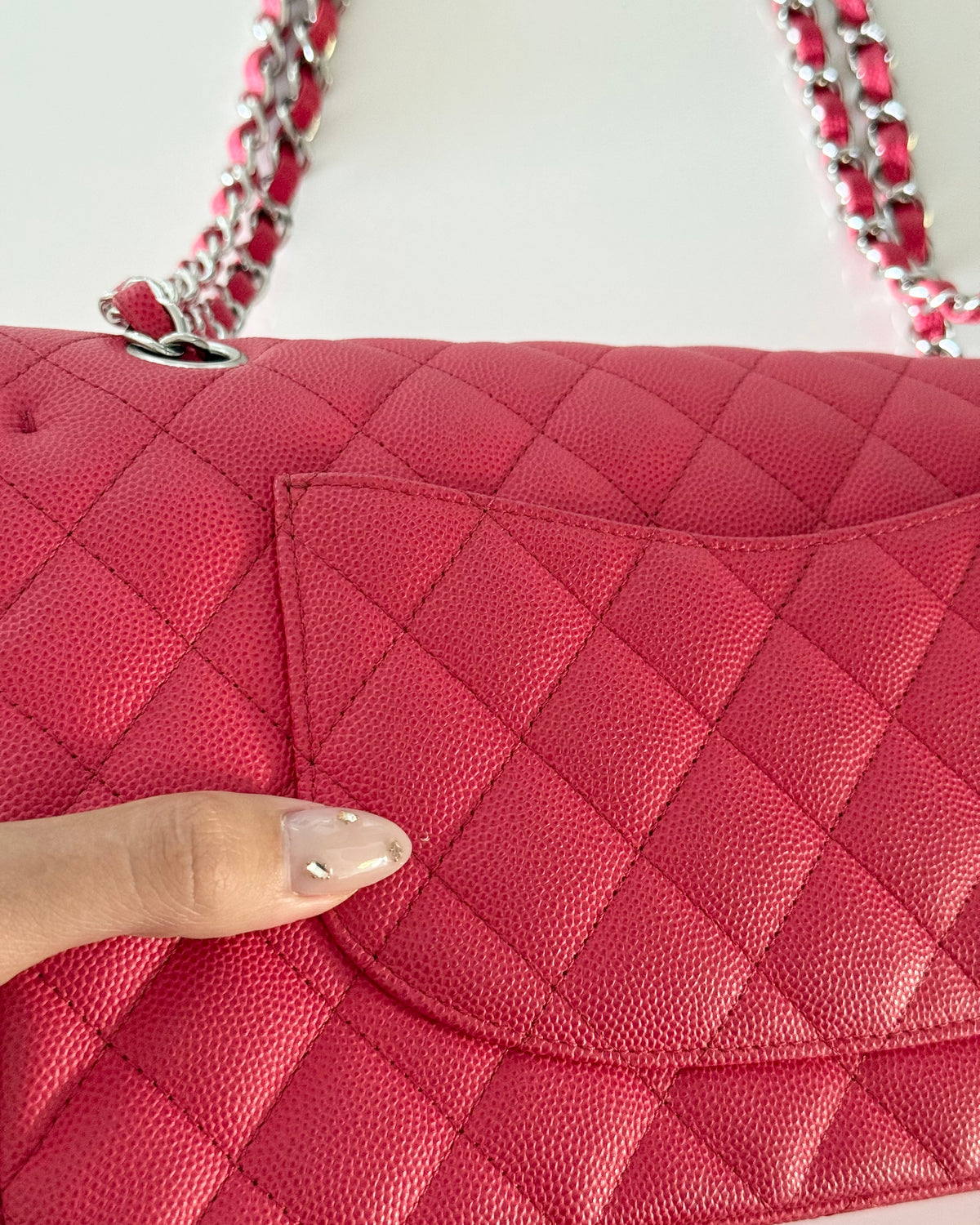 Chanel Red/Coral 11.12 Medium Classic Double Flap