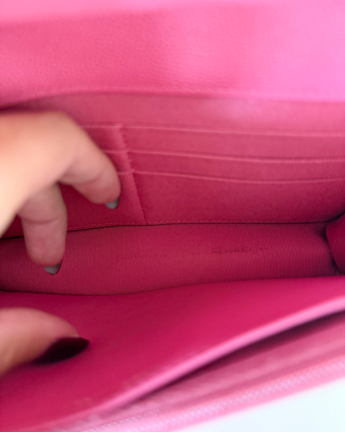 Chanel Bright Pink Caviar Wallet on Chain 30 series from 2020-21