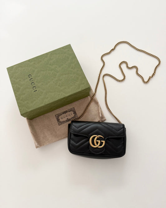 Gucci Black Leather Super Mini Bag