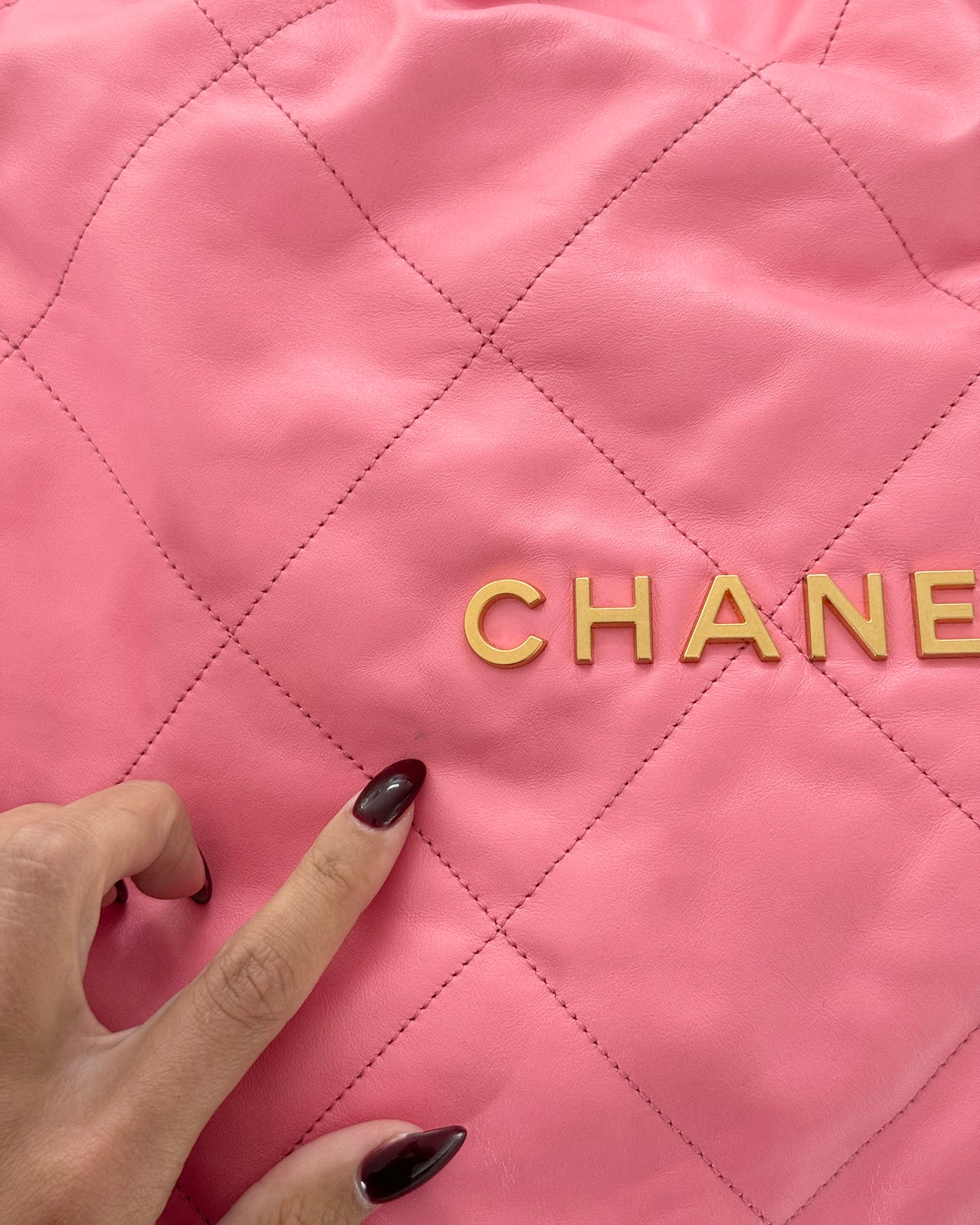 Chanel Pink Quilted Calfskin Leather 22 Small Hobo Bag from 2022